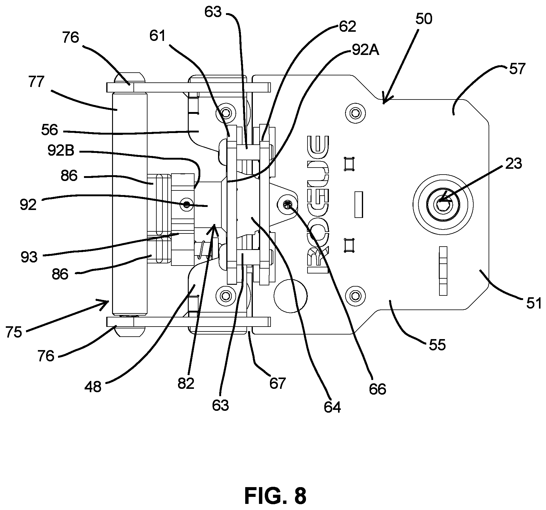 Patent US12311218 Figure 9 – Carriage assembly and weightlifting assembly including a carriage assembly