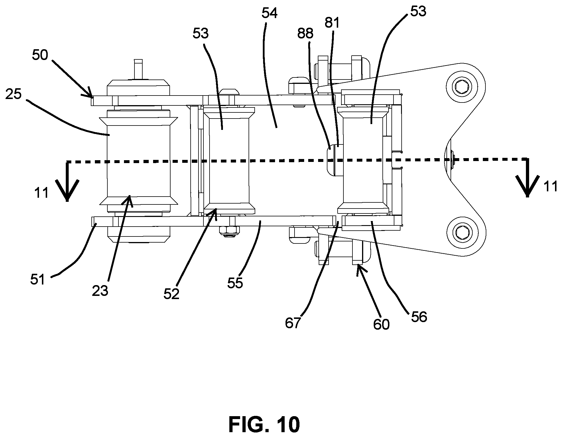 Patent US12311218 Figure 11 – Carriage assembly and weightlifting assembly including a carriage assembly