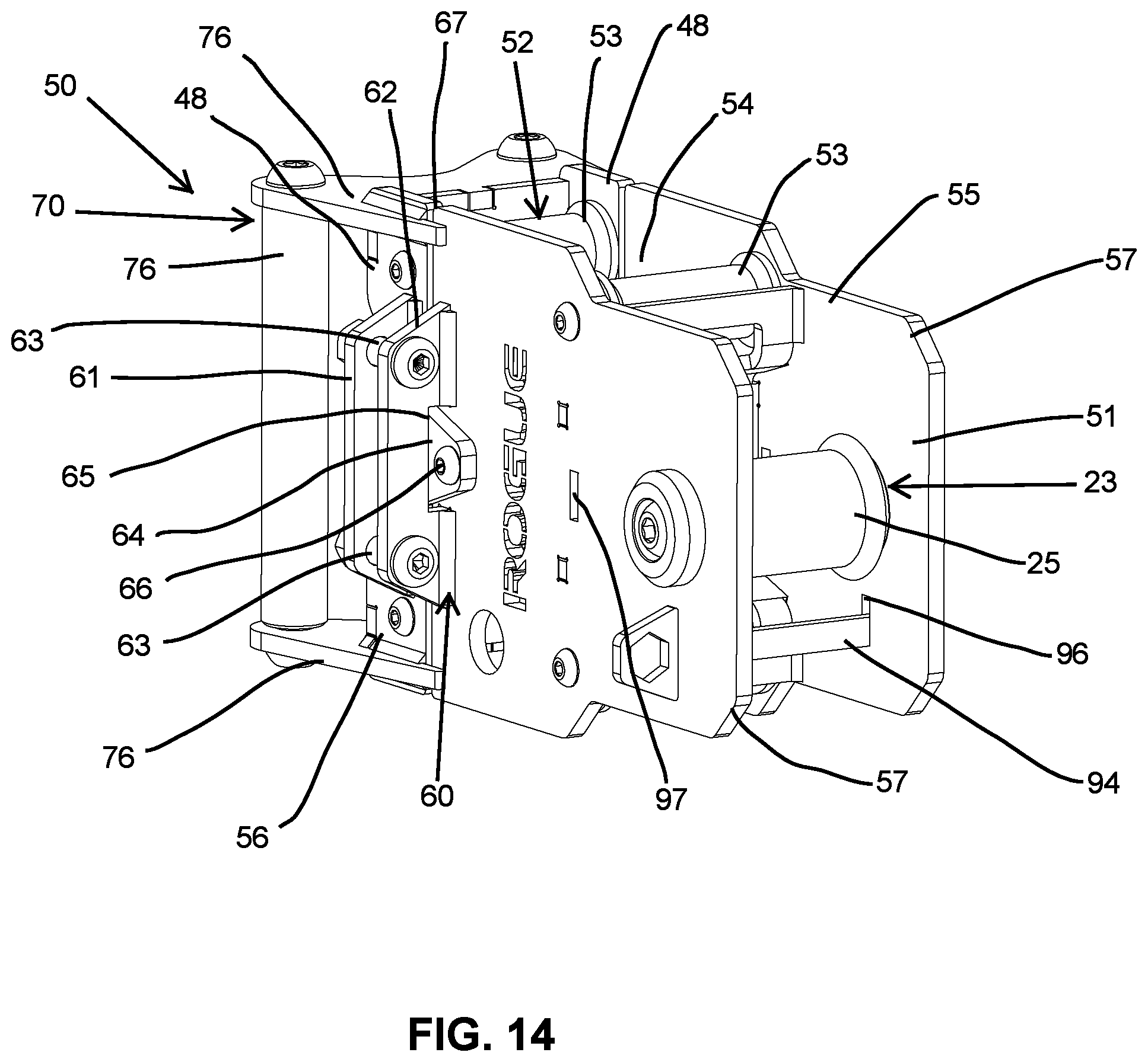 Patent US12311218 Figure 16 – Carriage assembly and weightlifting assembly including a carriage assembly