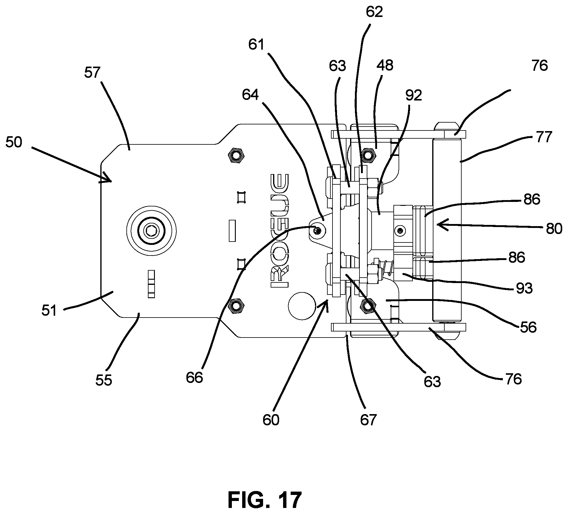 Patent US12311218 Figure 19 – Carriage assembly and weightlifting assembly including a carriage assembly