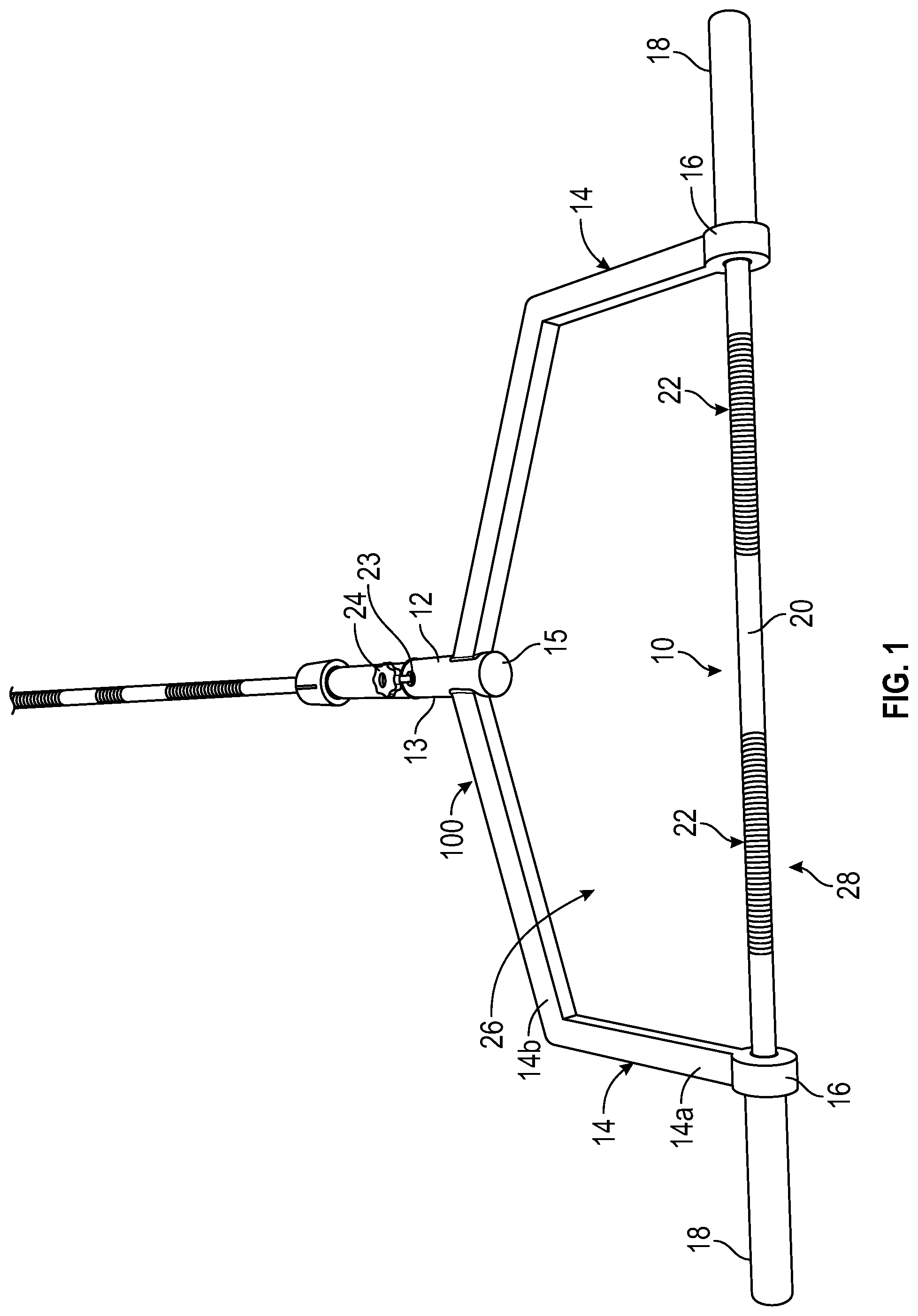 Patent US12311219 Figure 1 – Barbell attachment system