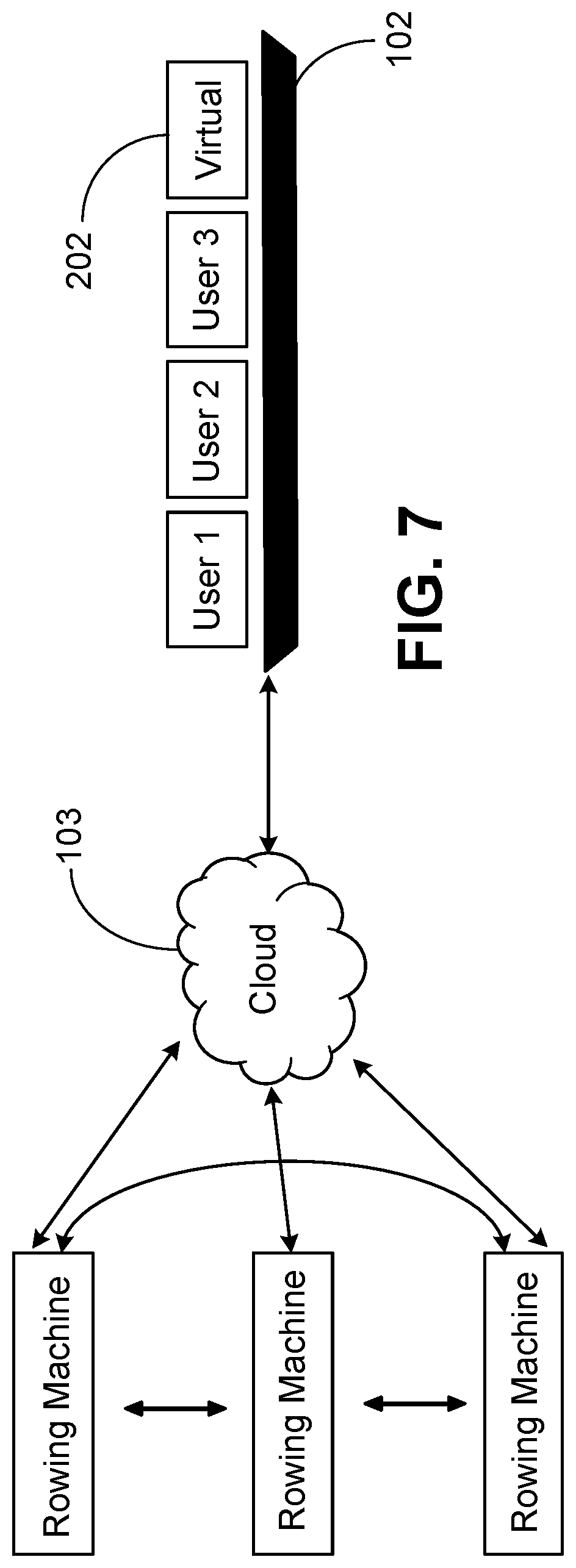 Patent US12311223 Figure 7 – Rowing system and method