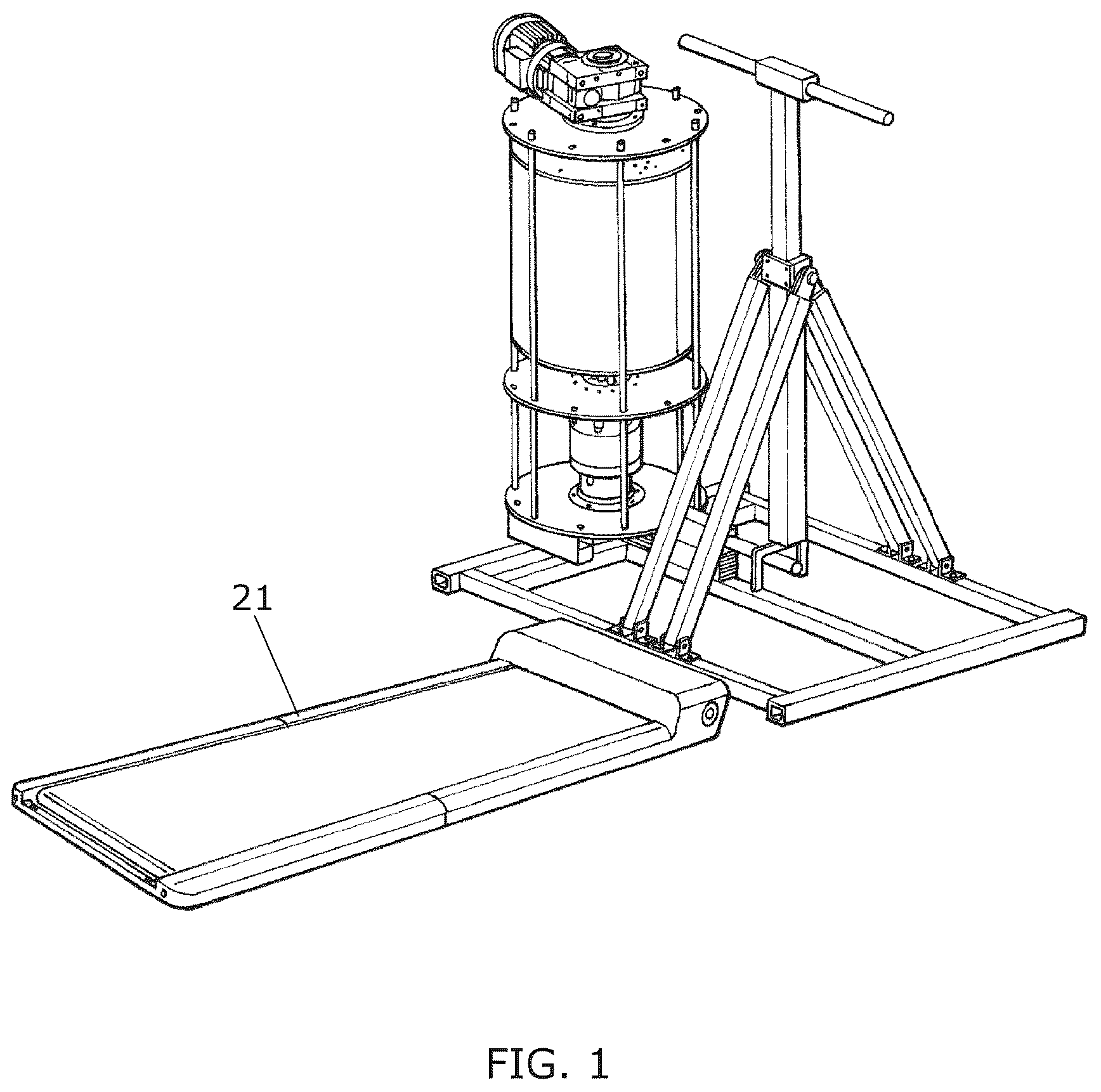 Patent US12311224 Figure 1 – Muscle-building apparatus