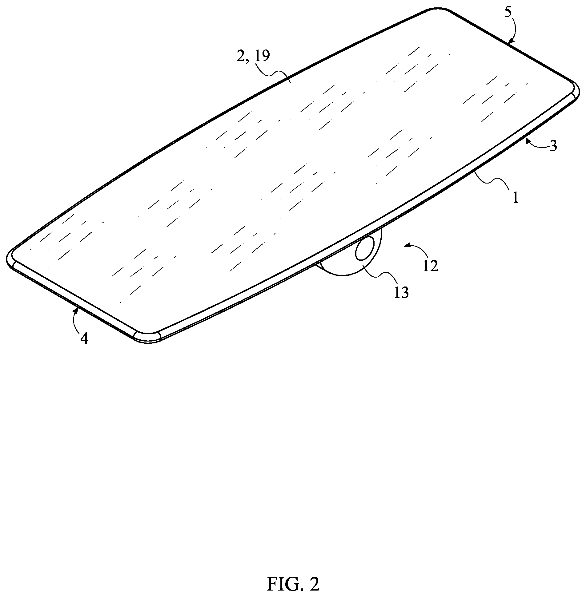 Patent US12311225 Figure 2 – Balance board with variable fore-and-aft adjustability