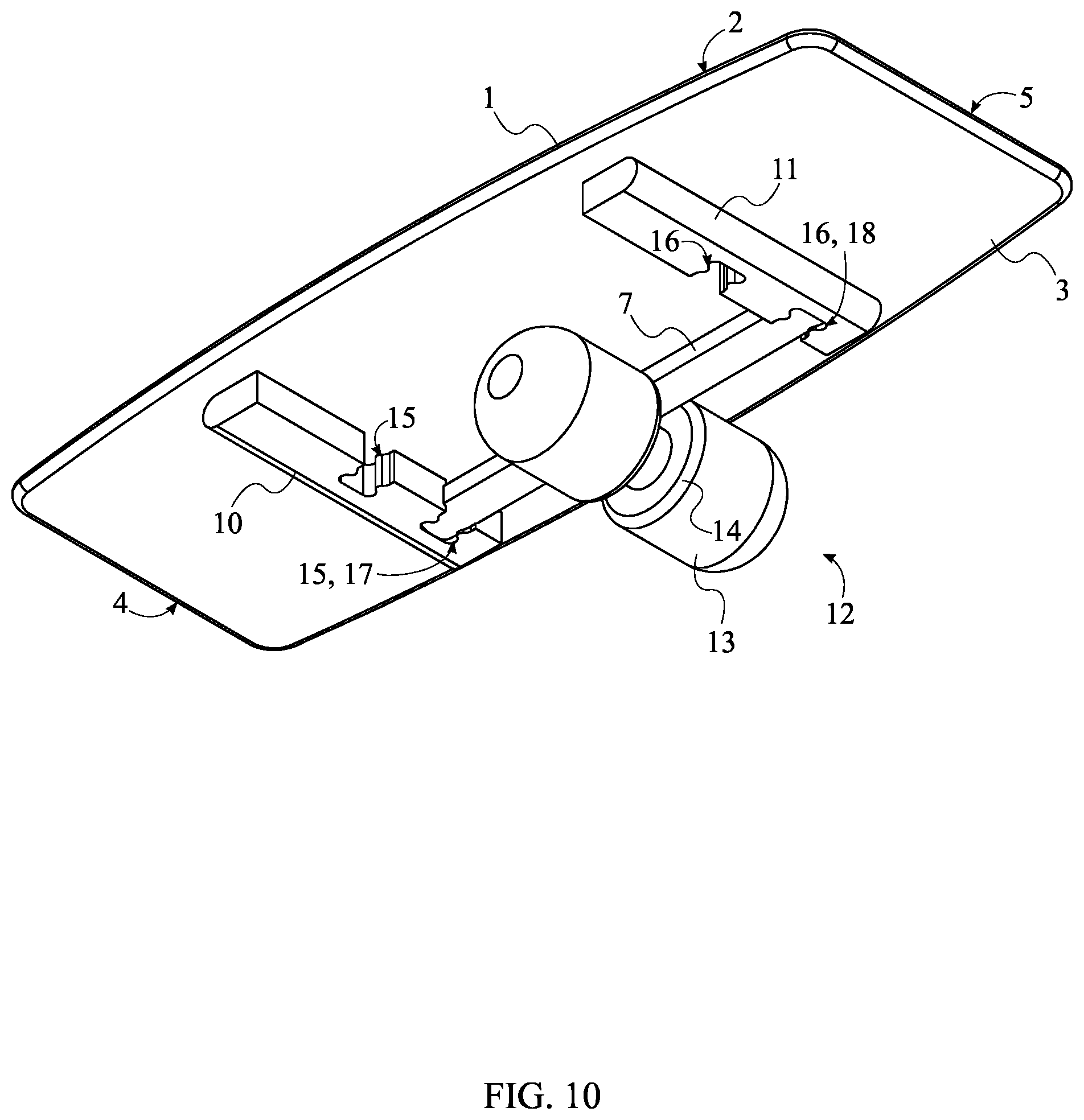 Patent US12311225 Figure 10 – Balance board with variable fore-and-aft adjustability