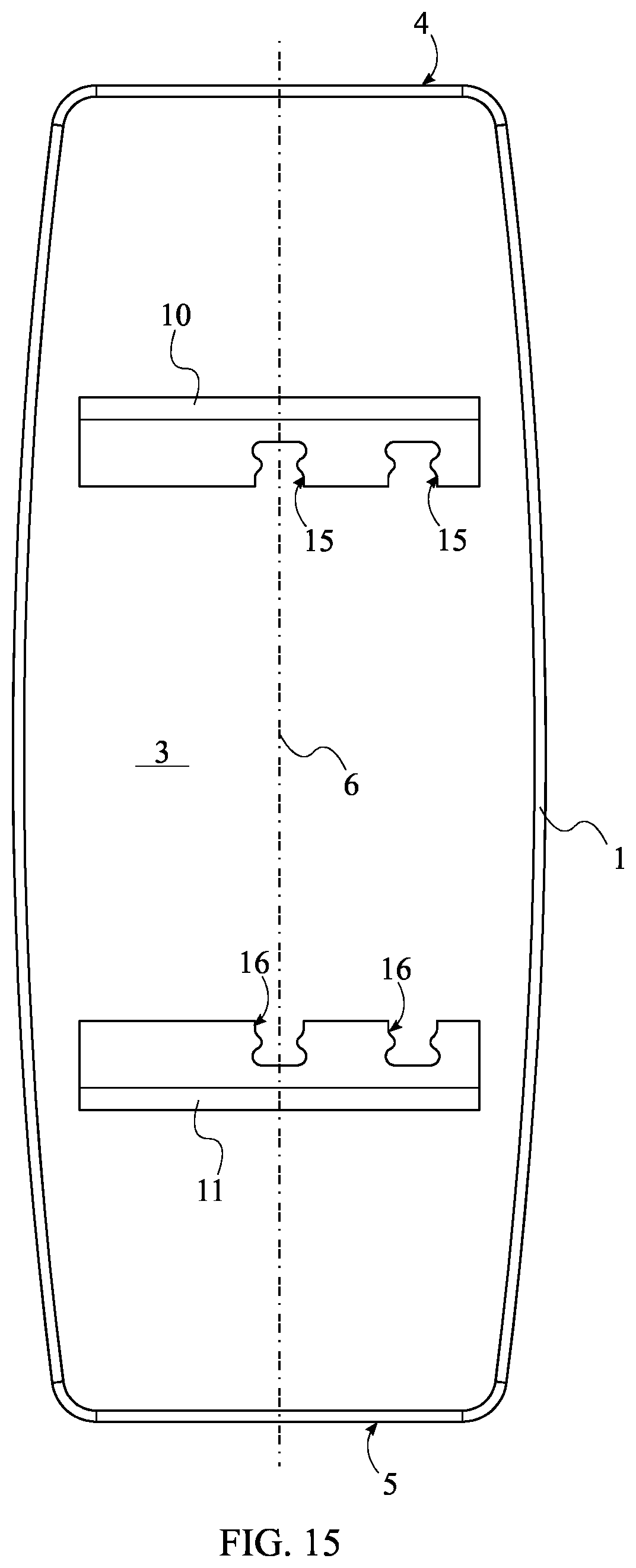 Patent US12311225 Figure 15 – Balance board with variable fore-and-aft adjustability
