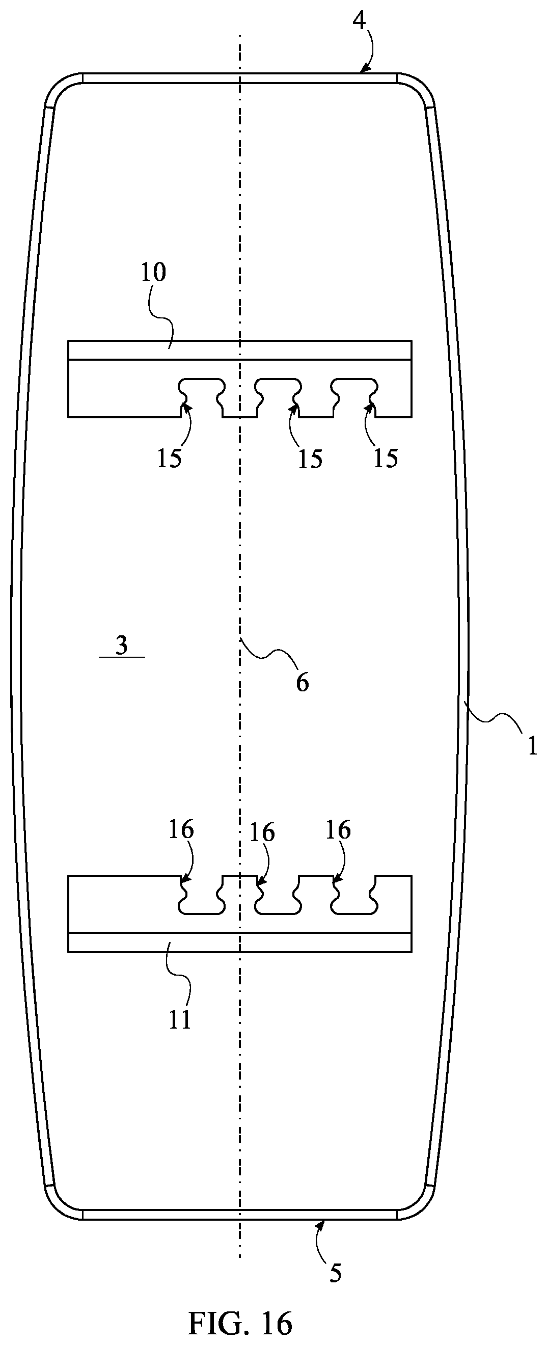 Patent US12311225 Figure 16 – Balance board with variable fore-and-aft adjustability