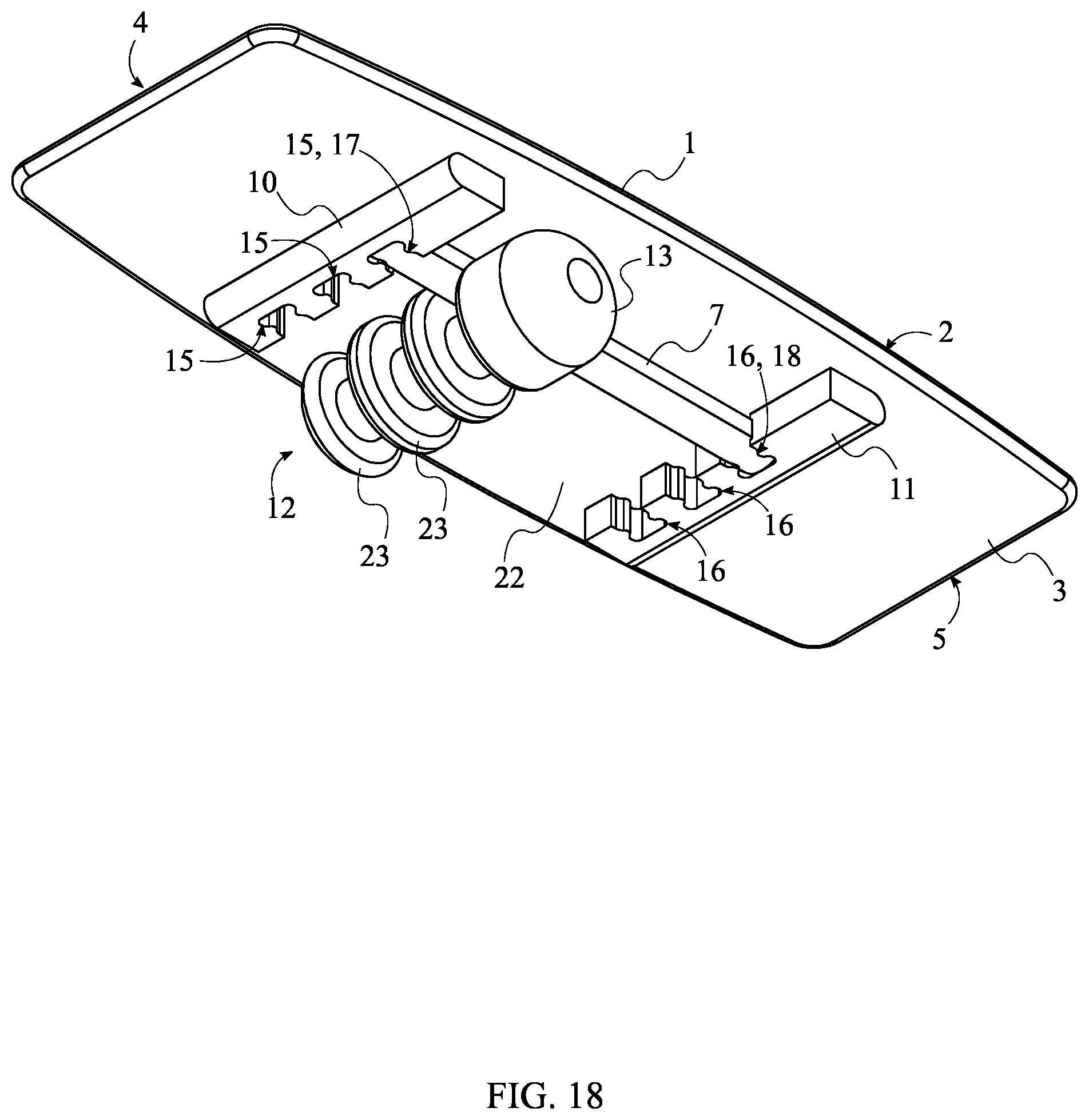 Patent US12311225 Figure 18 – Balance board with variable fore-and-aft adjustability