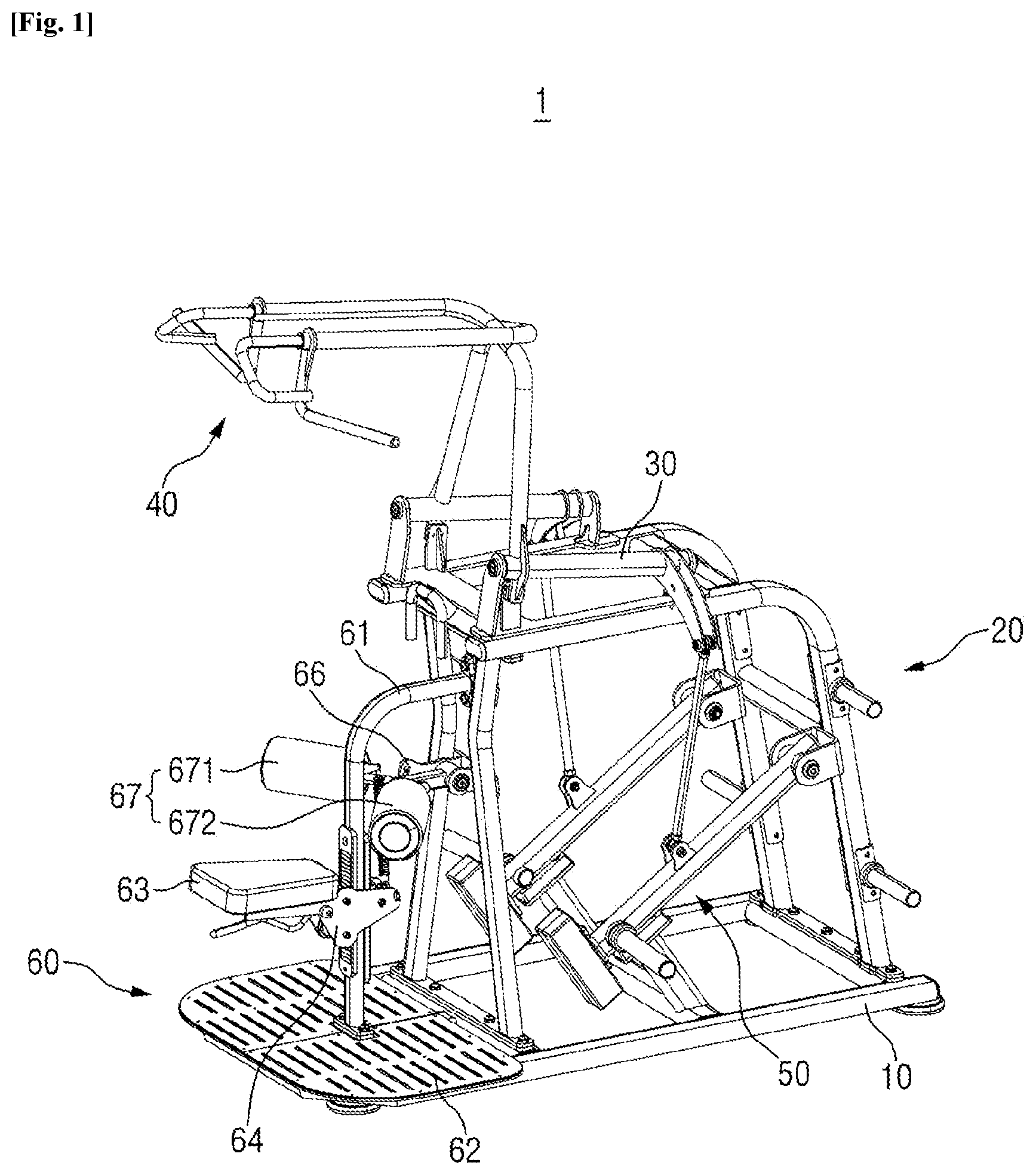 Patent US12311226 Figure 1 – Exercise equipment for back