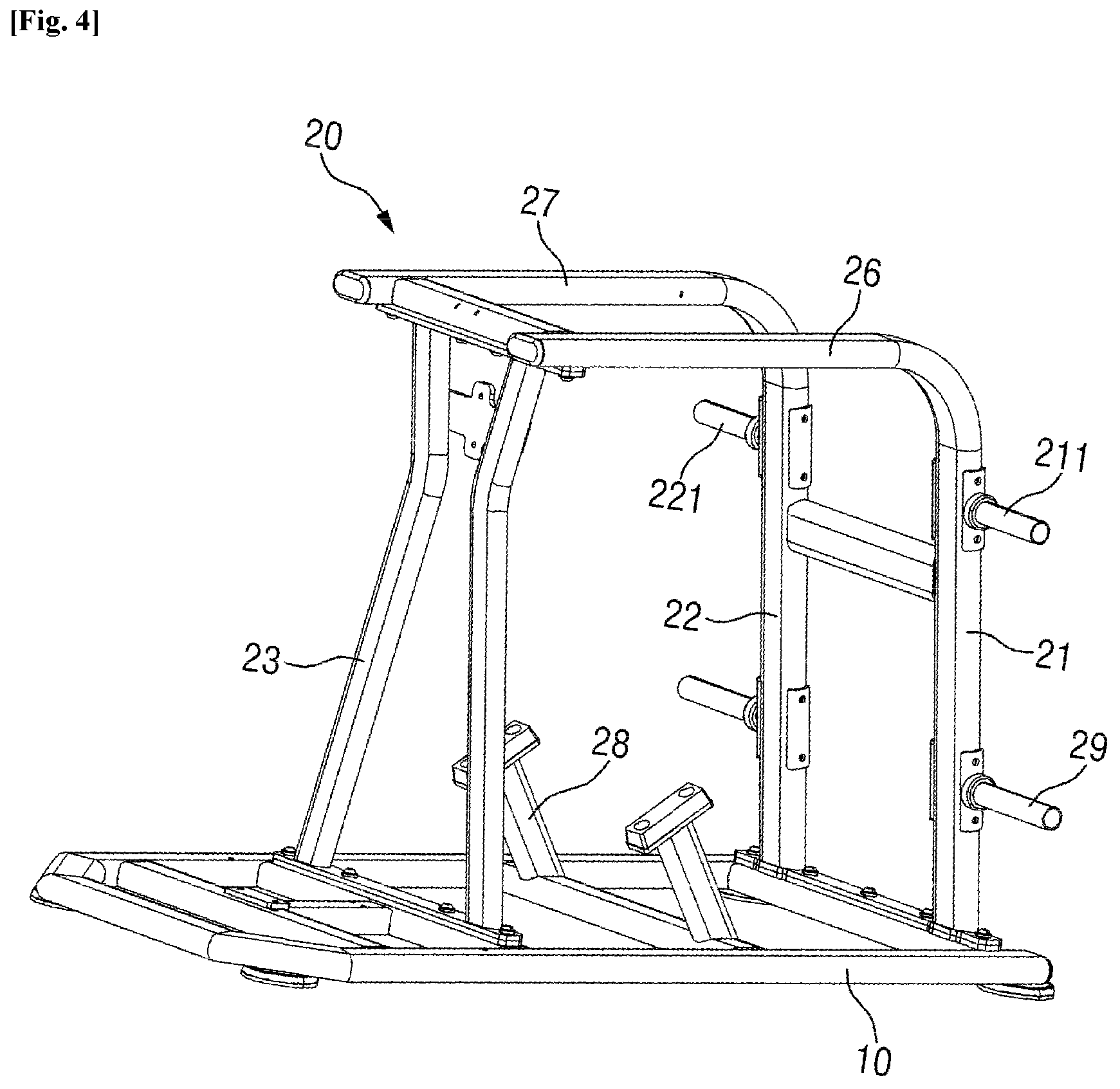 Patent US12311226 Figure 4 – Exercise equipment for back