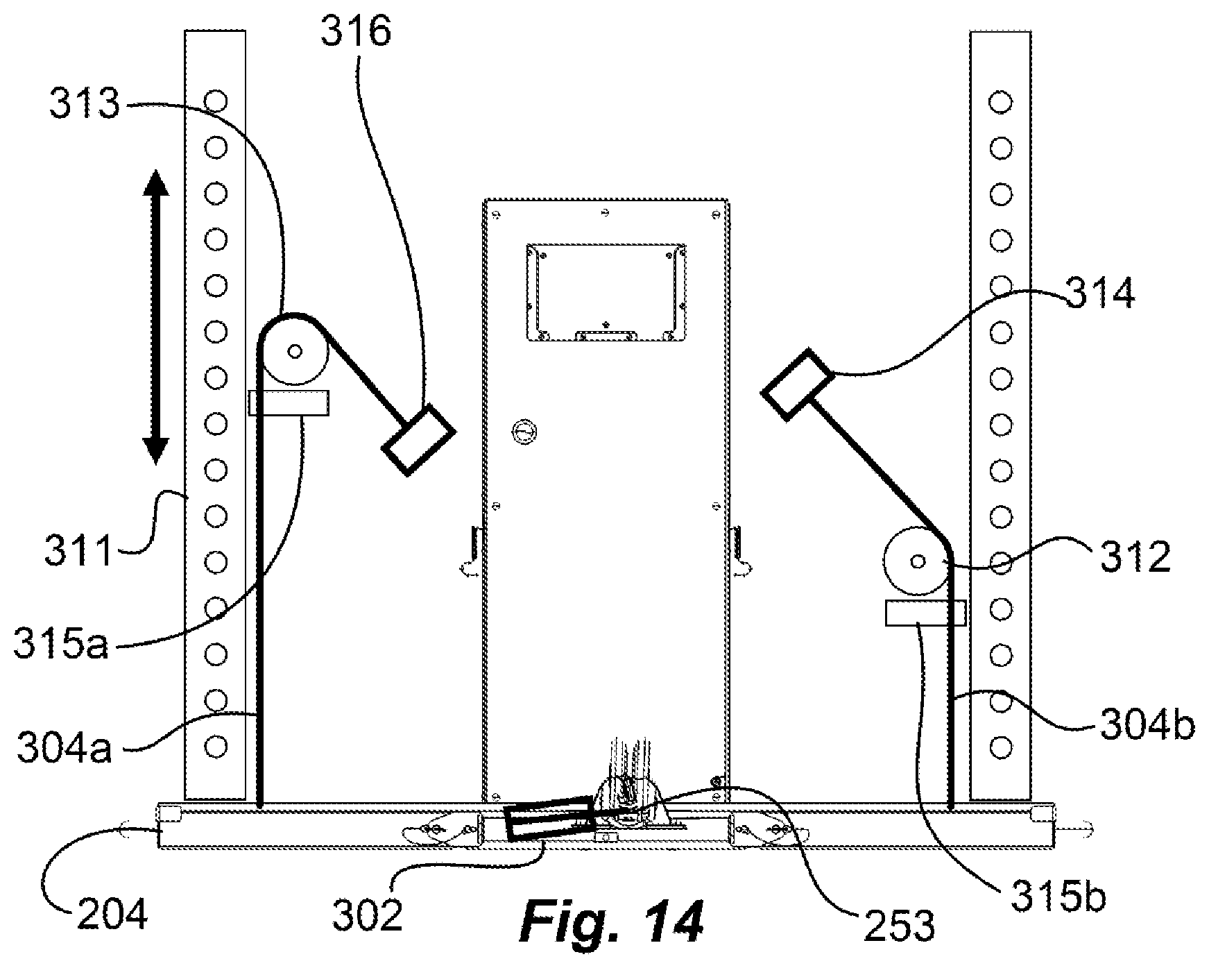 Patent US12311230 Figure 14 – Electromechanical exercise machine