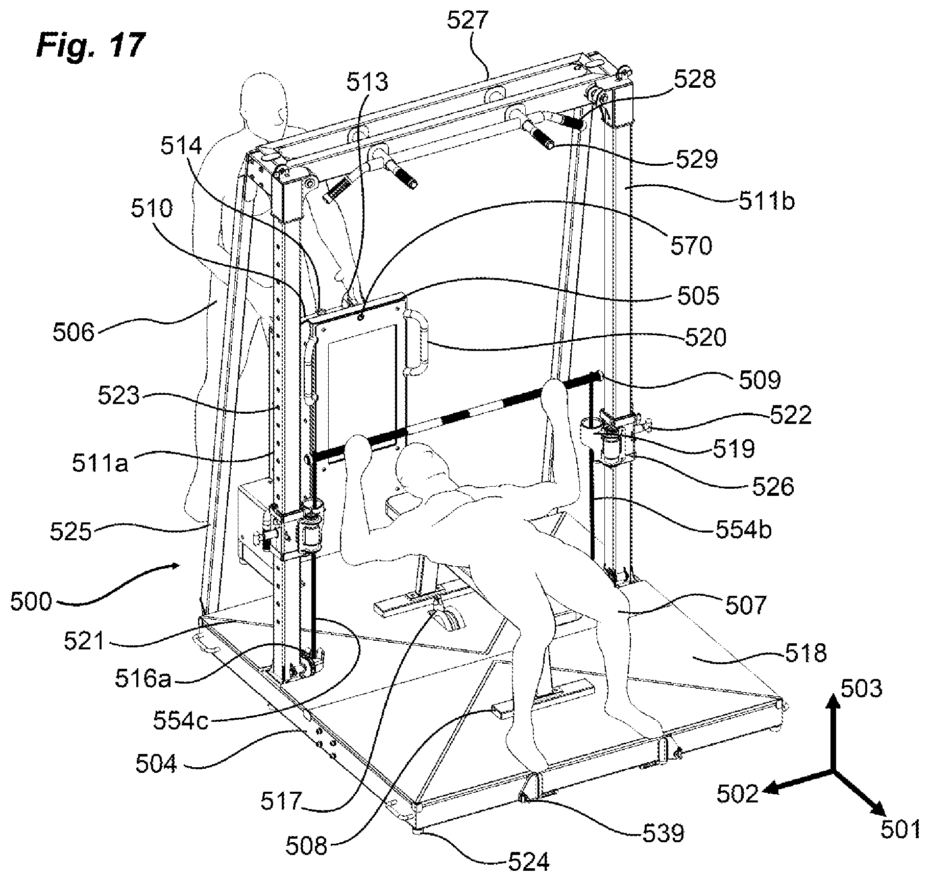 Patent US12311230 Figure 17 – Electromechanical exercise machine