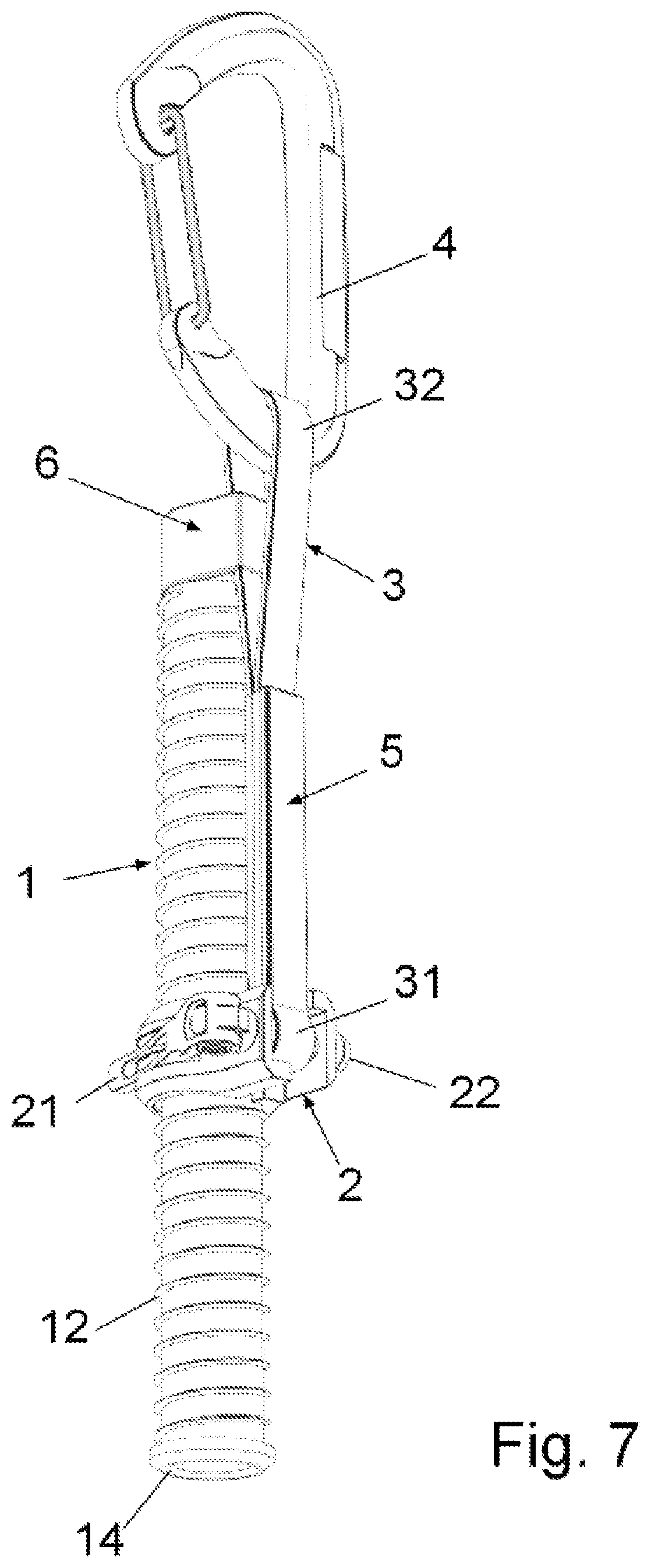 Patent US12311233 Figure 7 – Threaded anchor for ice climbing