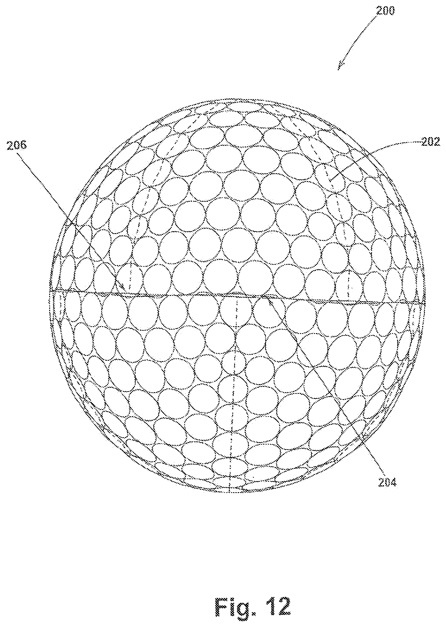 Patent US12311234 Figure 9 – Golf ball having non-planar parting line