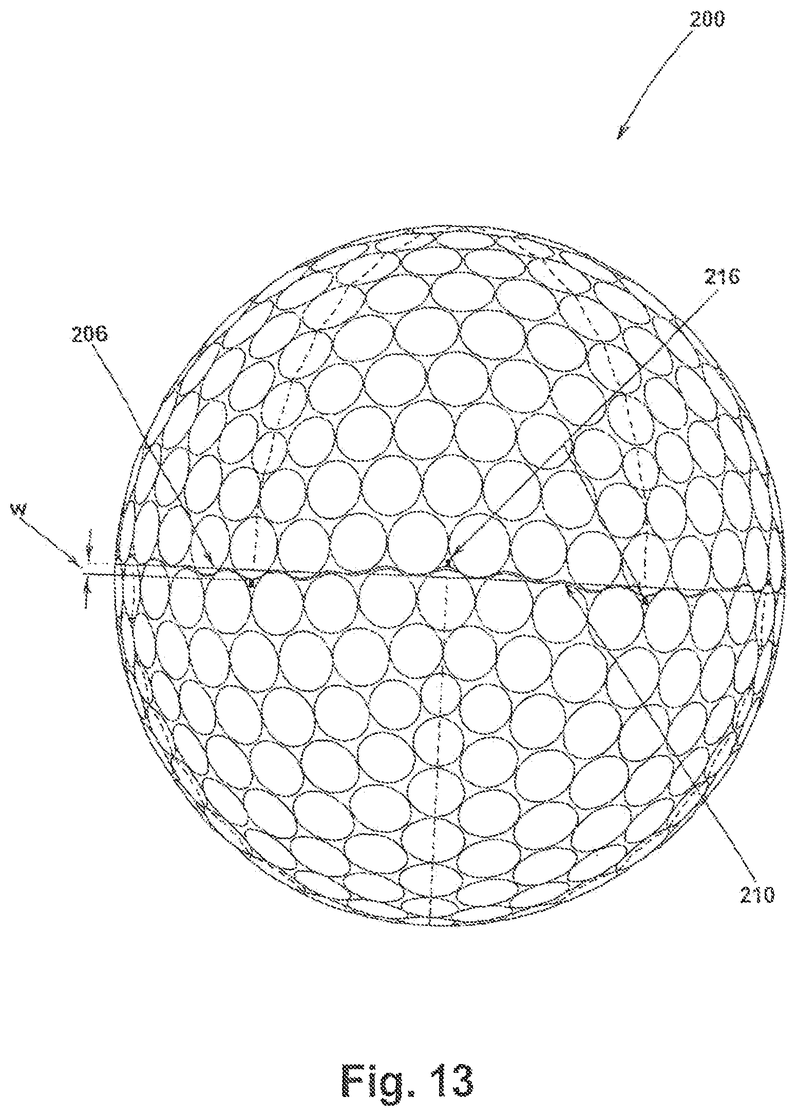 Patent US12311234 Figure 10 – Golf ball having non-planar parting line