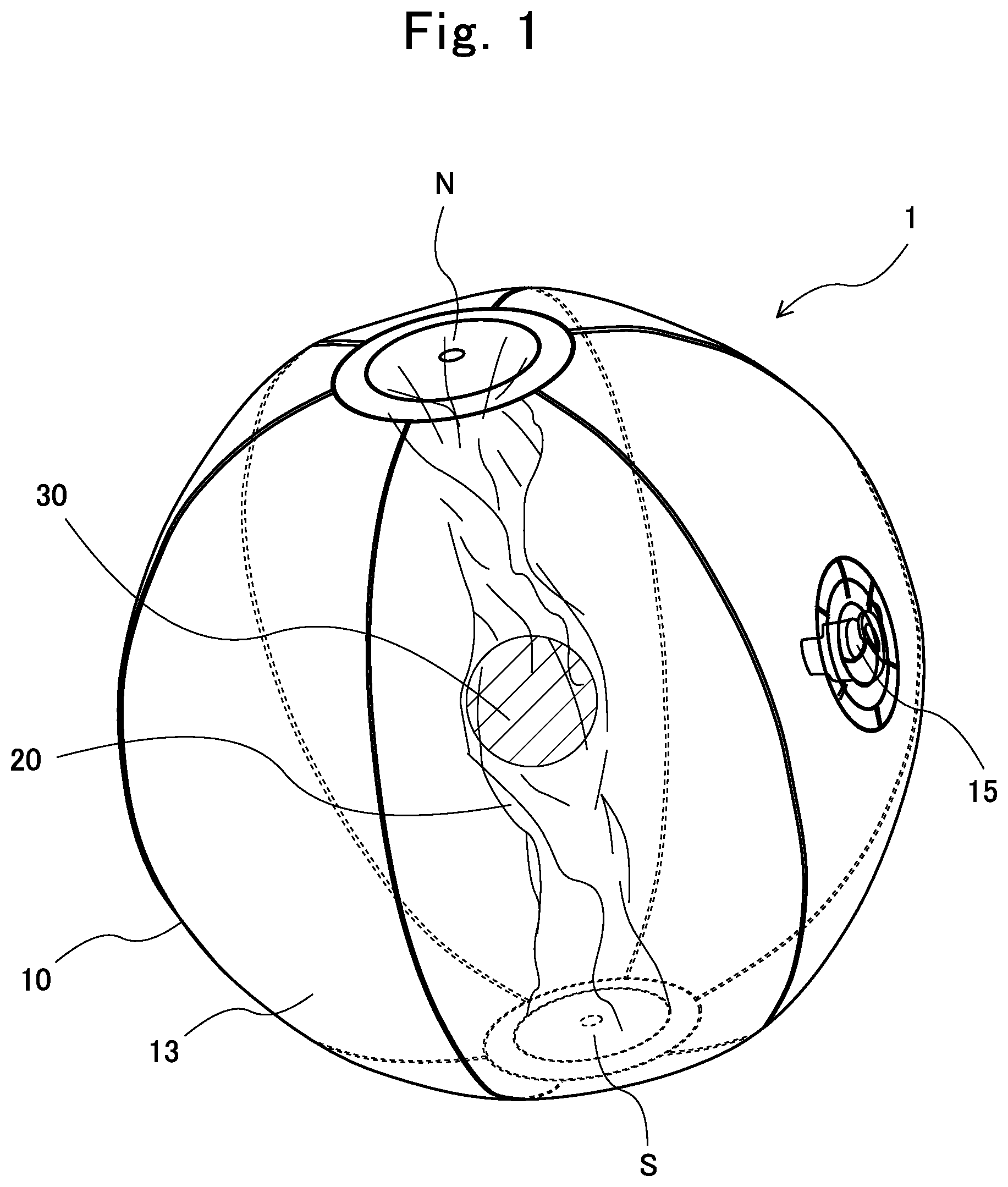 Patent US12311235 Figure 1 – Ball for ball game