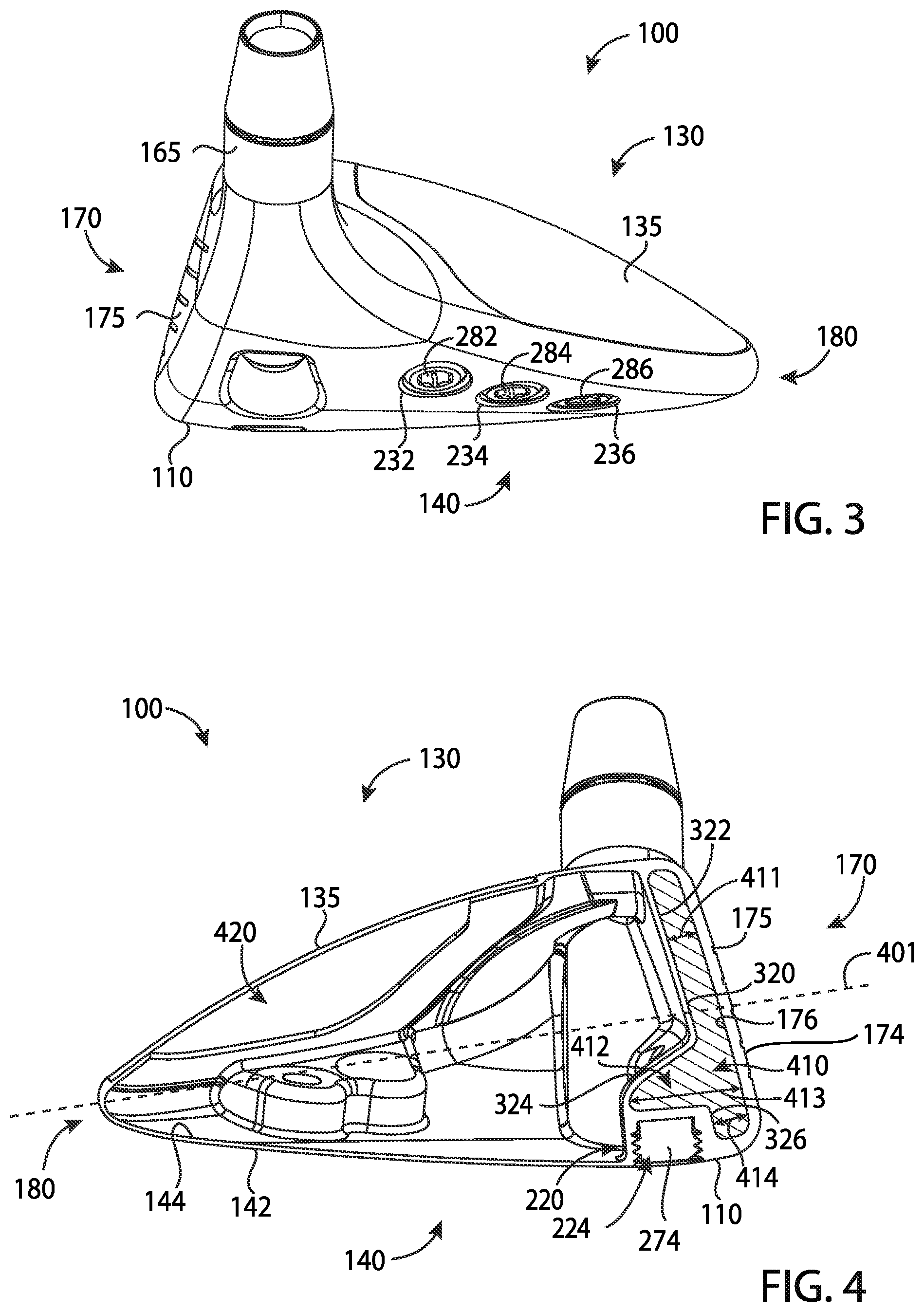 Patent US12311239 Figure 2 – Golf club heads and methods to manufacture golf club heads