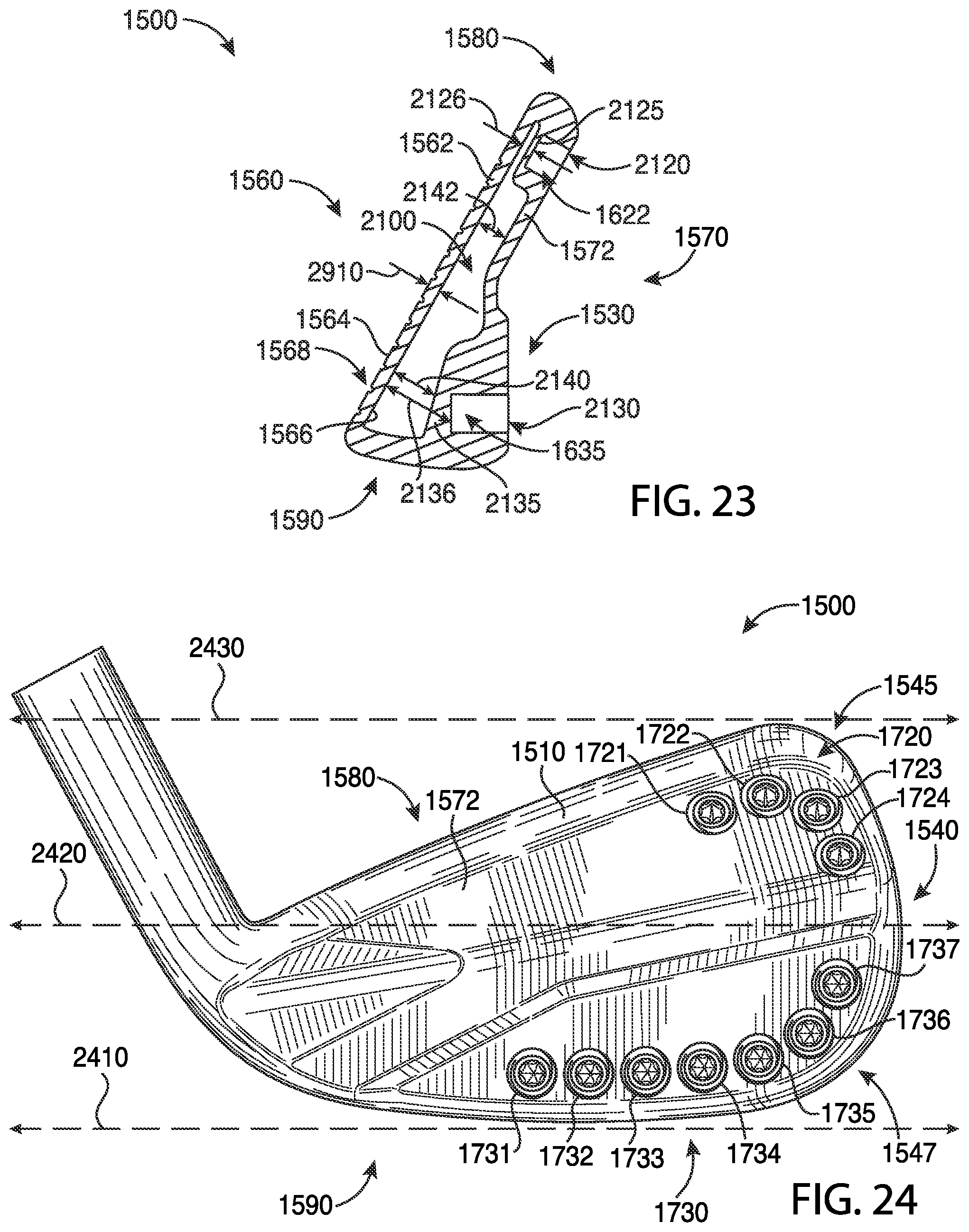 Patent US12311239 Figure 11 – Golf club heads and methods to manufacture golf club heads