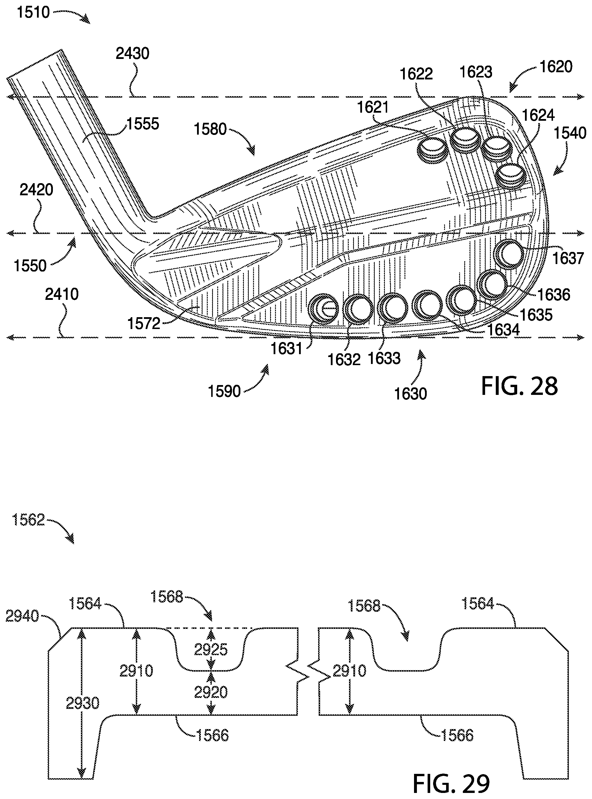 Patent US12311239 Figure 13 – Golf club heads and methods to manufacture golf club heads