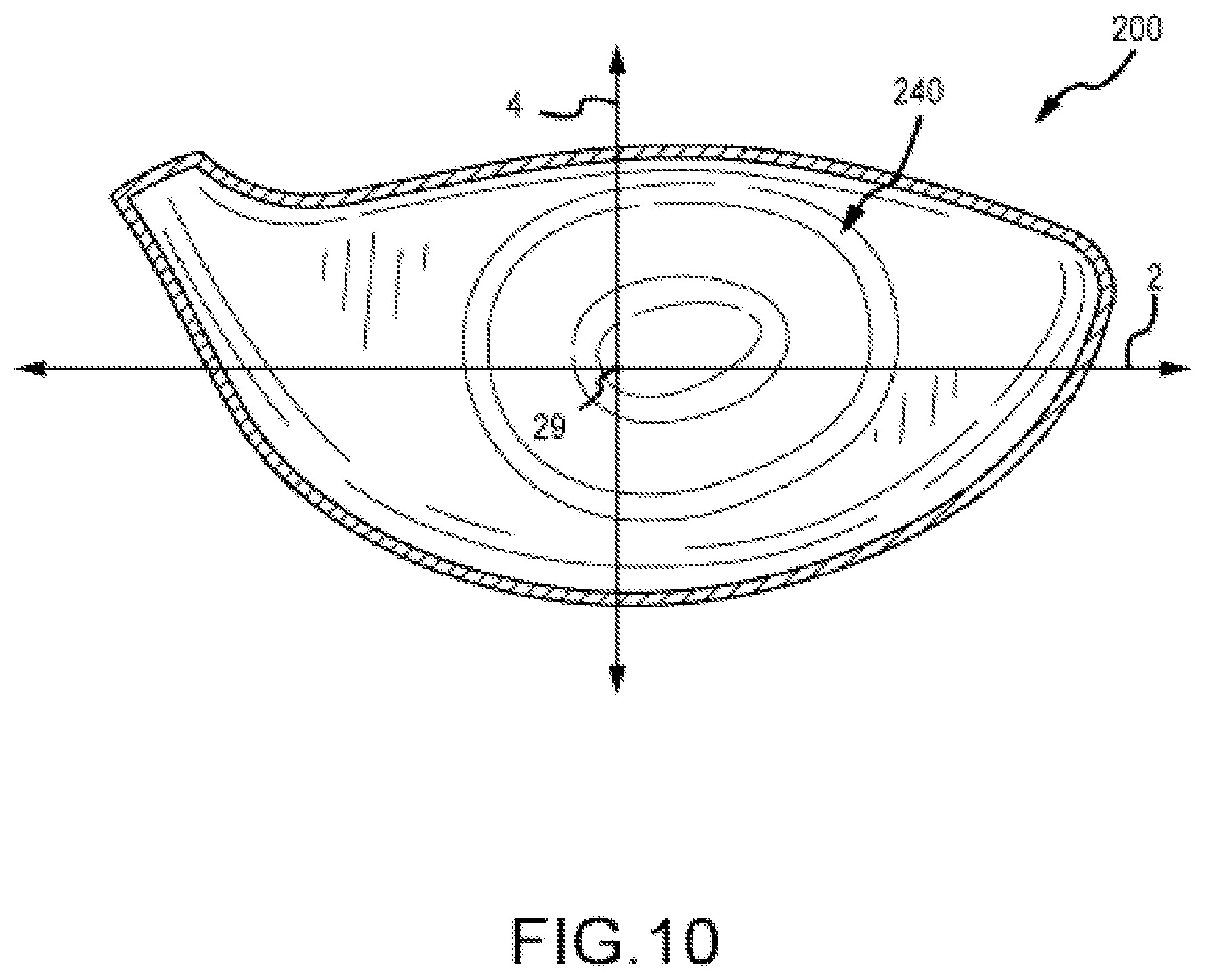 Patent US12311241 Figure 6 – Variable thickness face plate for a golf club head