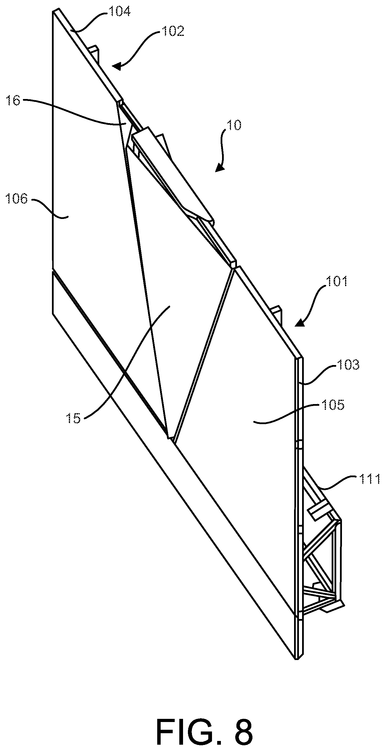 Patent US12311243 Figure 8 – Expandable climbing panel and climbing wall having such a panel
