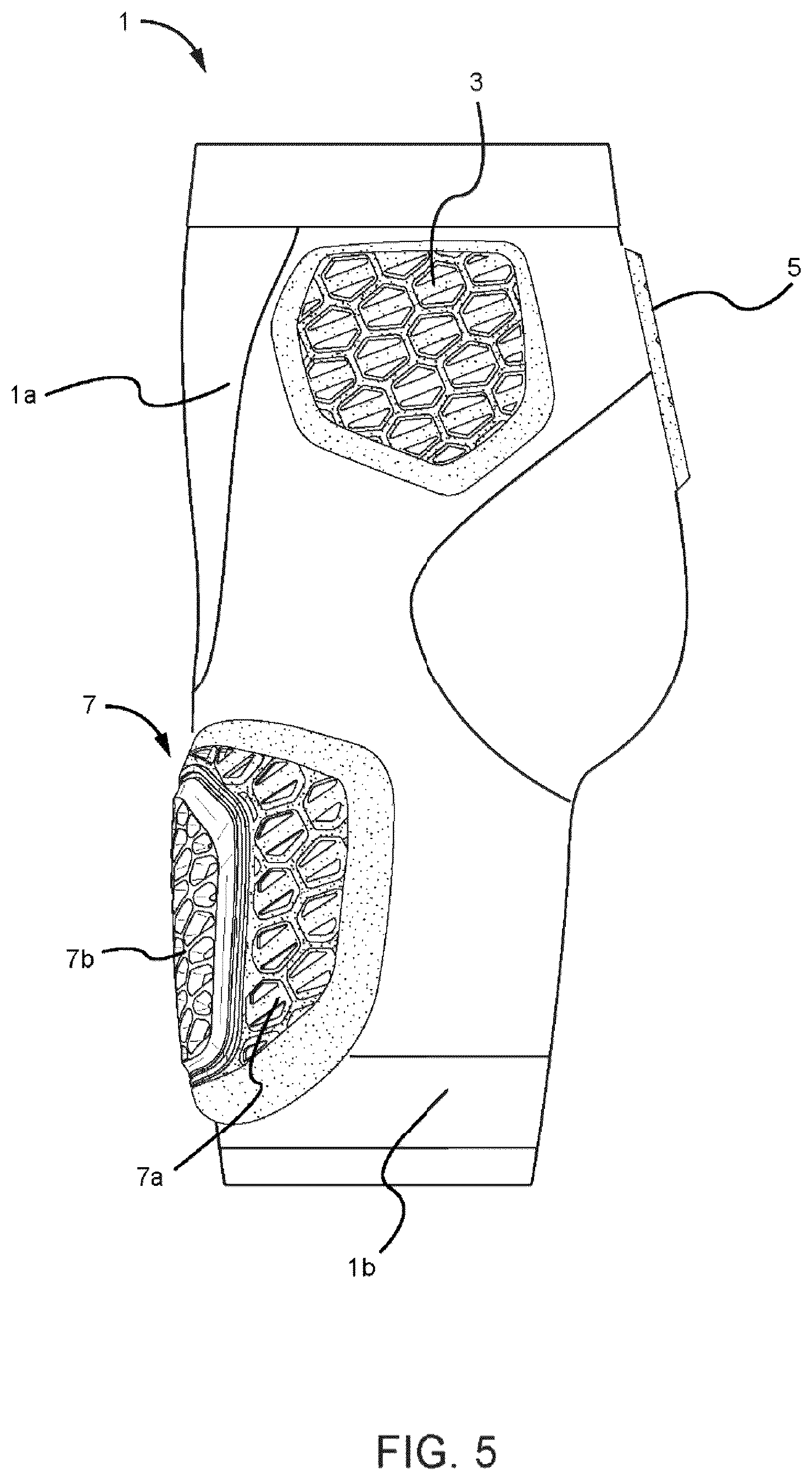 Patent US12311249 Figure 5 – Protective pad for protection from impact and a protective garment using the same