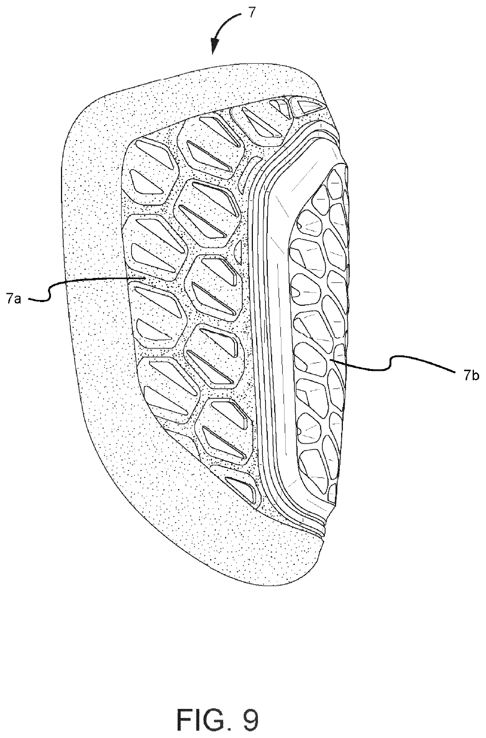 Patent US12311249 Figure 9 – Protective pad for protection from impact and a protective garment using the same