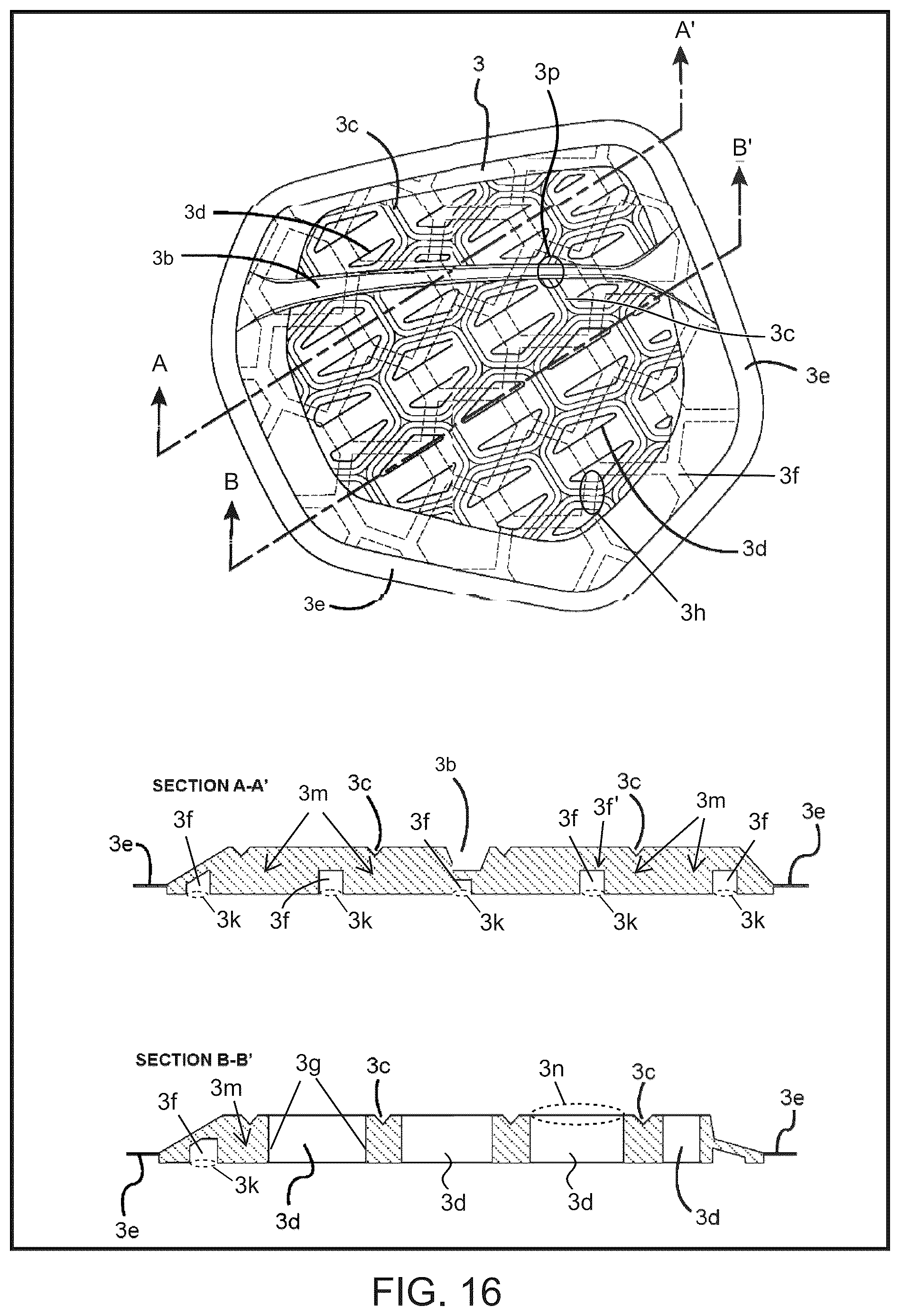 Patent US12311249 Figure 16 – Protective pad for protection from impact and a protective garment using the same