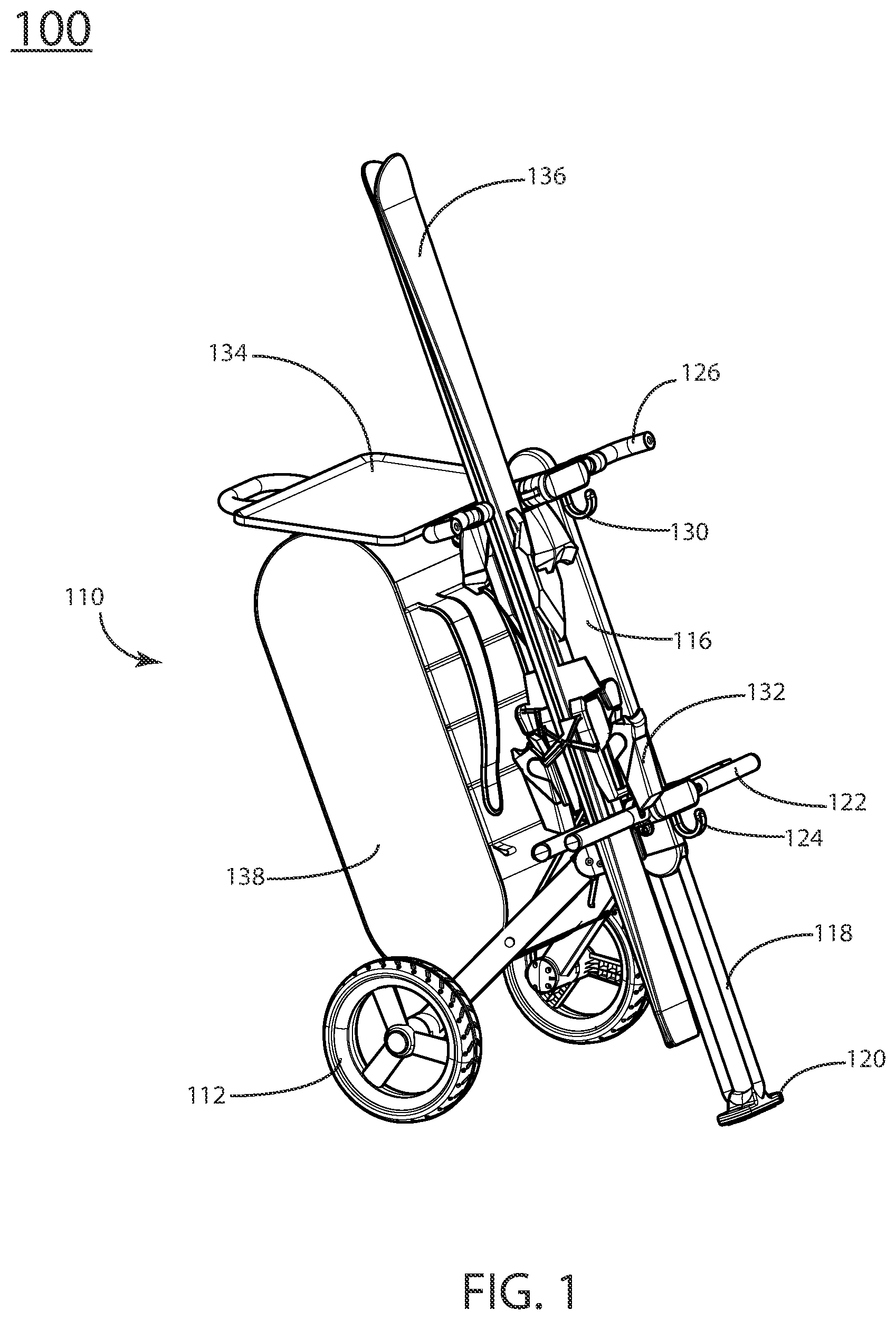 Patent US12311250 Figure 1 – Apparatus for transport and storage of sporting equipment