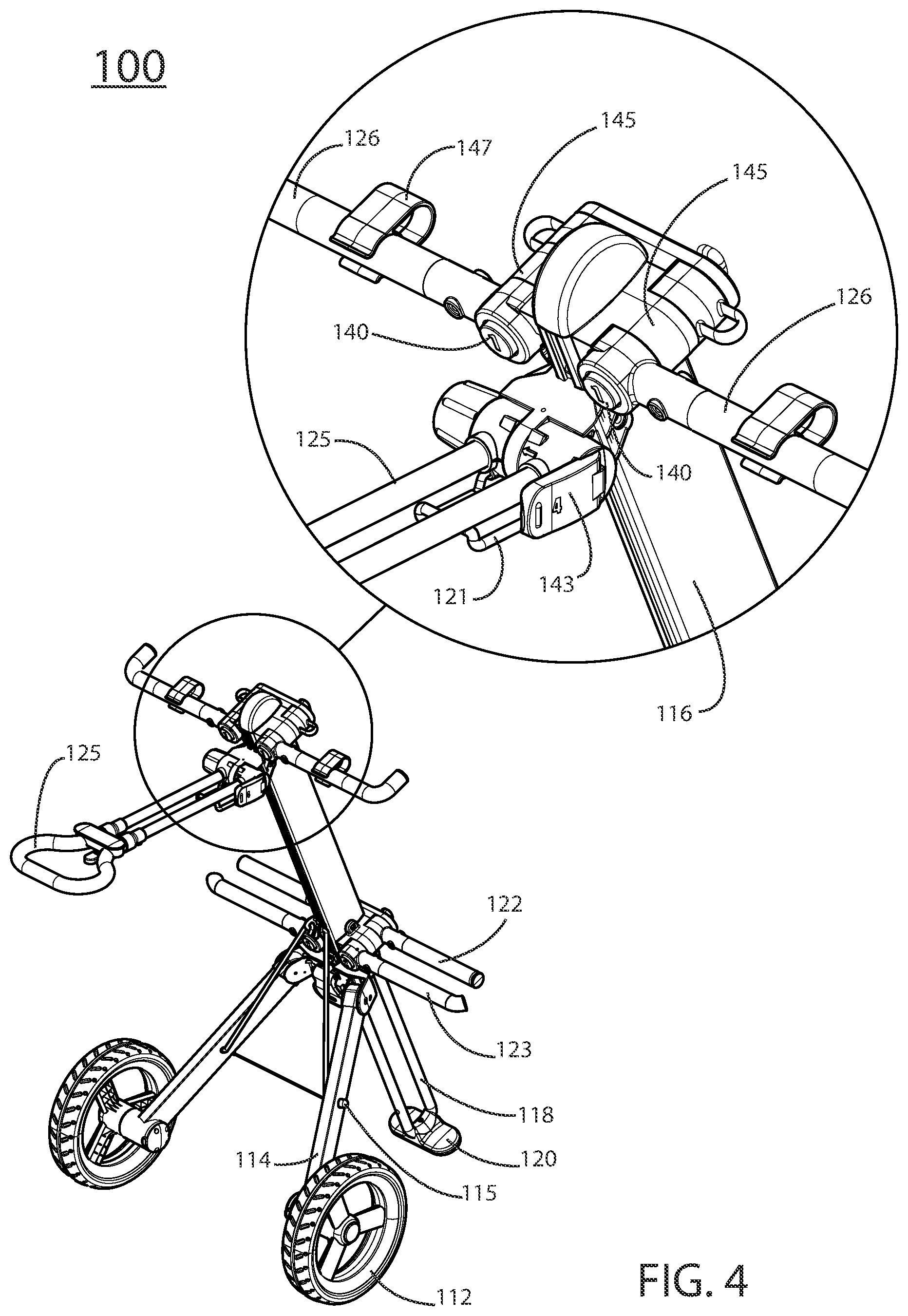 Patent US12311250 Figure 4 – Apparatus for transport and storage of sporting equipment