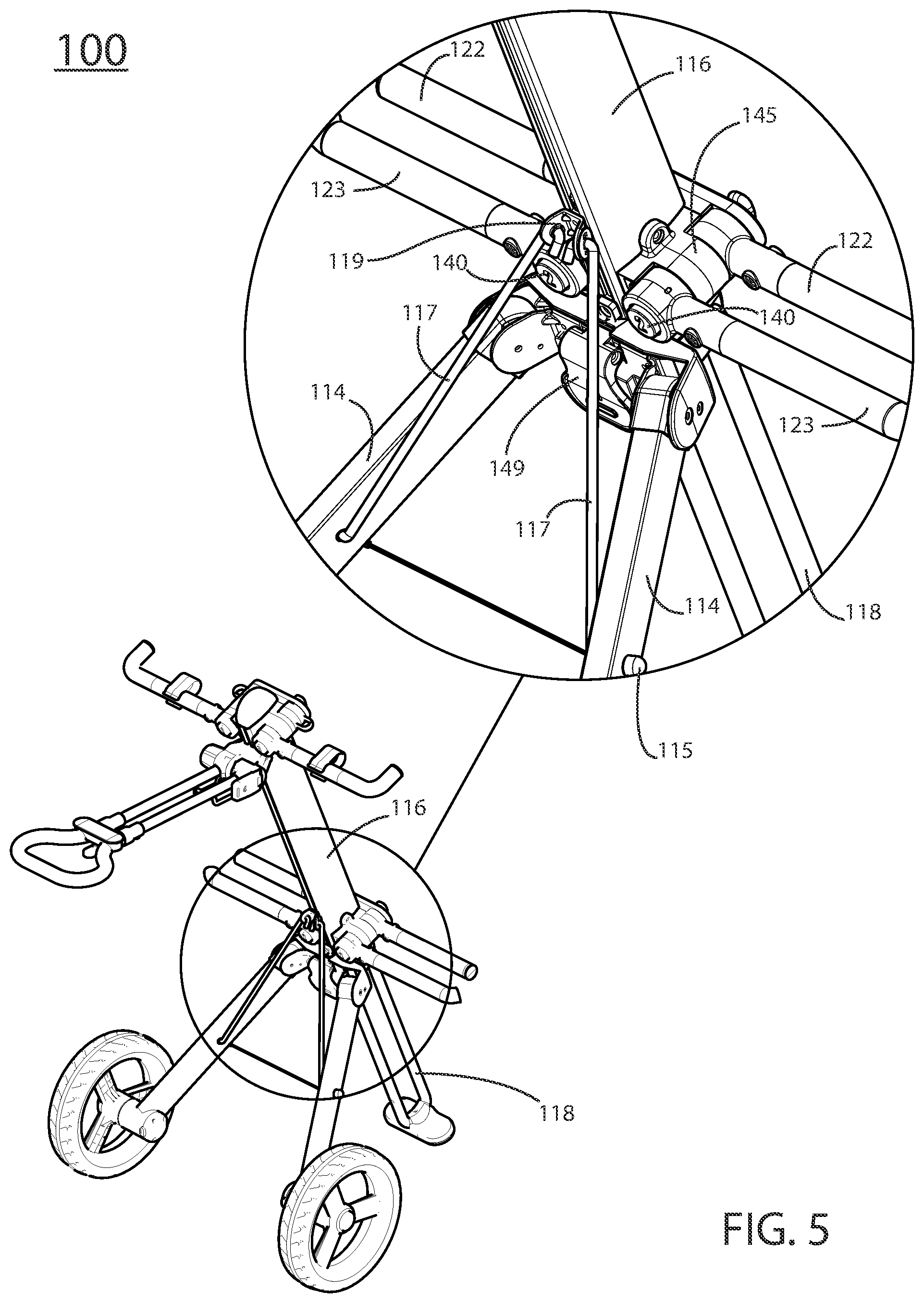Patent US12311250 Figure 5 – Apparatus for transport and storage of sporting equipment