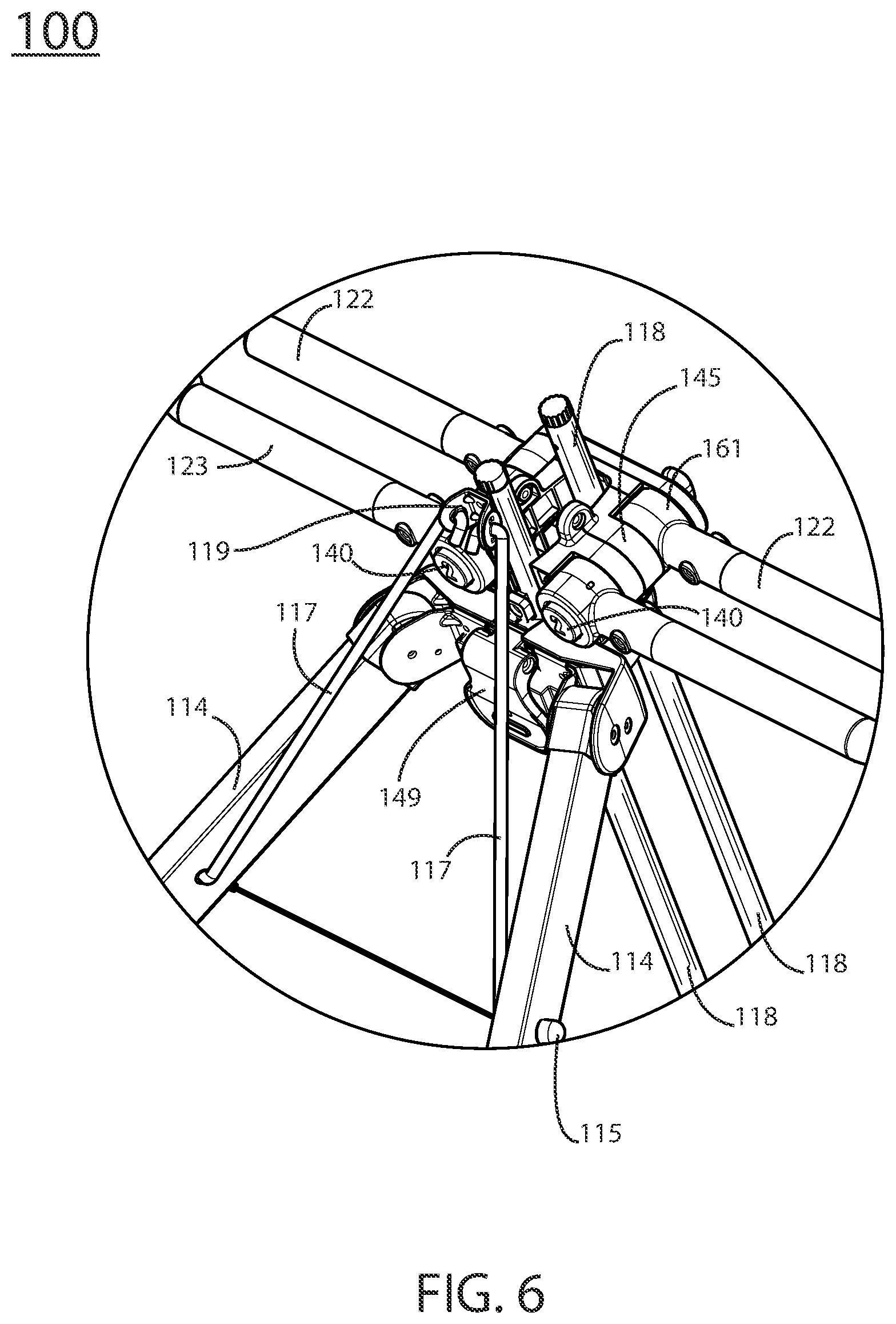 Patent US12311250 Figure 6 – Apparatus for transport and storage of sporting equipment