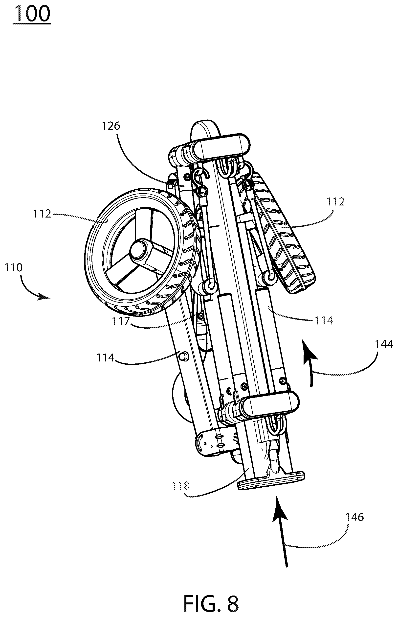Patent US12311250 Figure 8 – Apparatus for transport and storage of sporting equipment