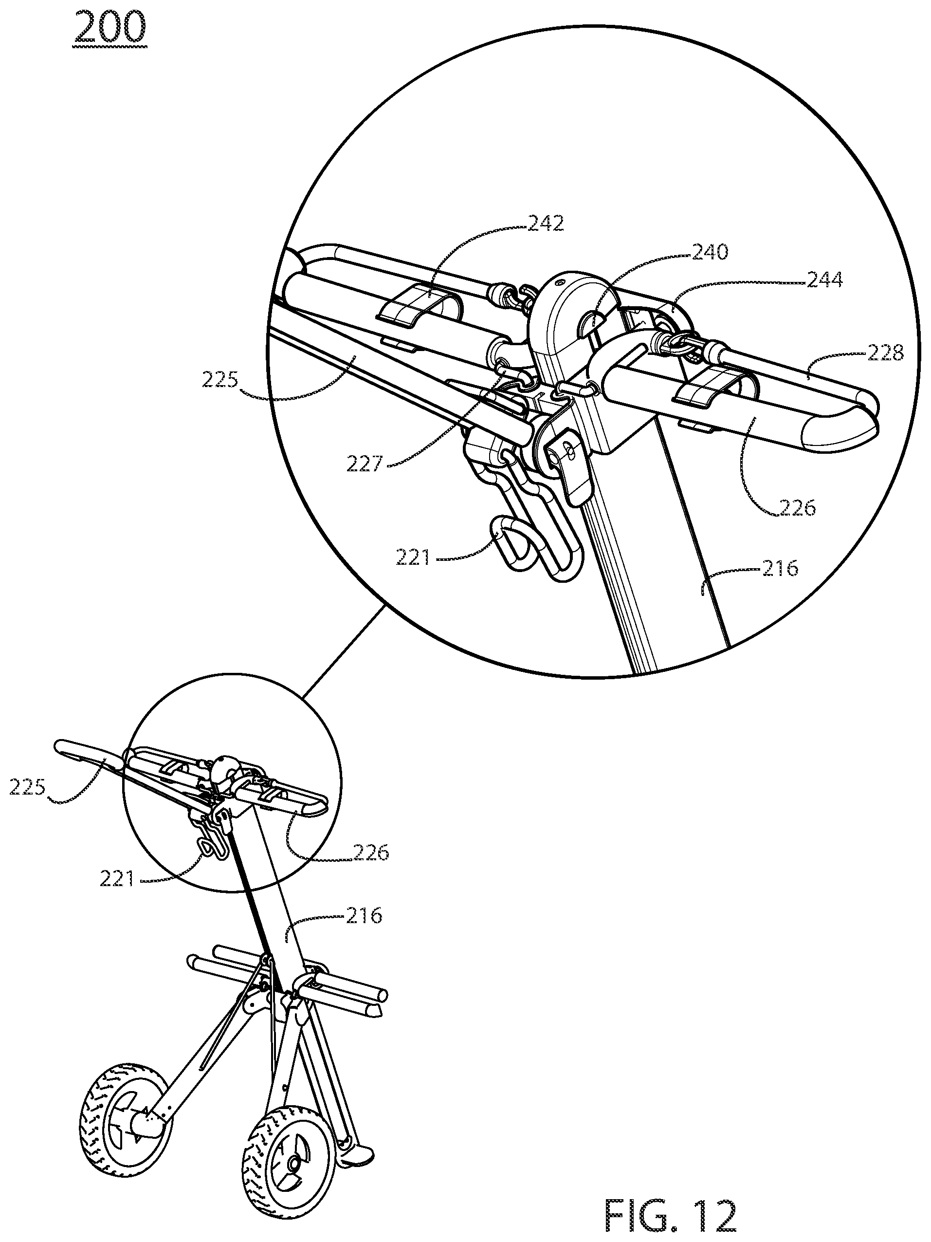 Patent US12311250 Figure 12 – Apparatus for transport and storage of sporting equipment
