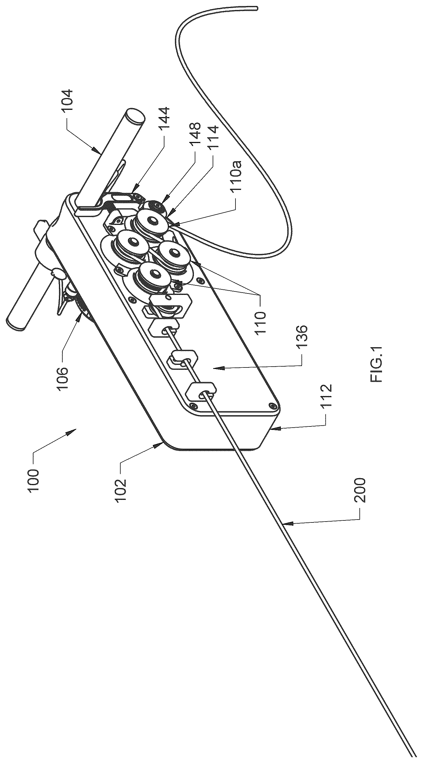 Patent US12311251 Figure 1 – Portable line ascending device for sliding or roller sports