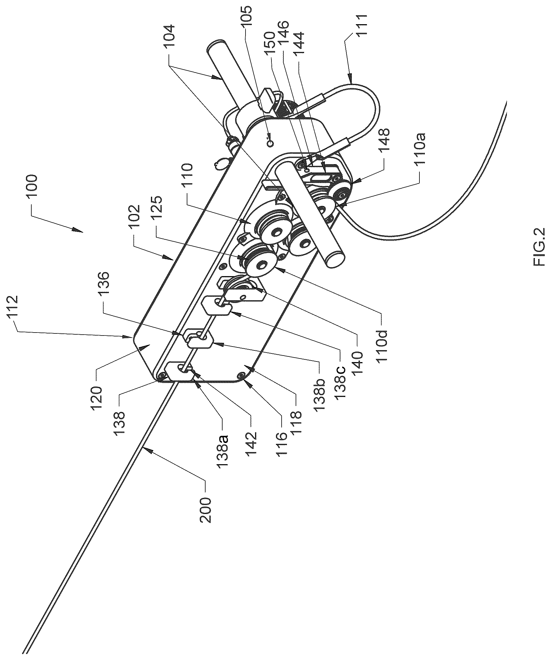 Patent US12311251 Figure 2 – Portable line ascending device for sliding or roller sports