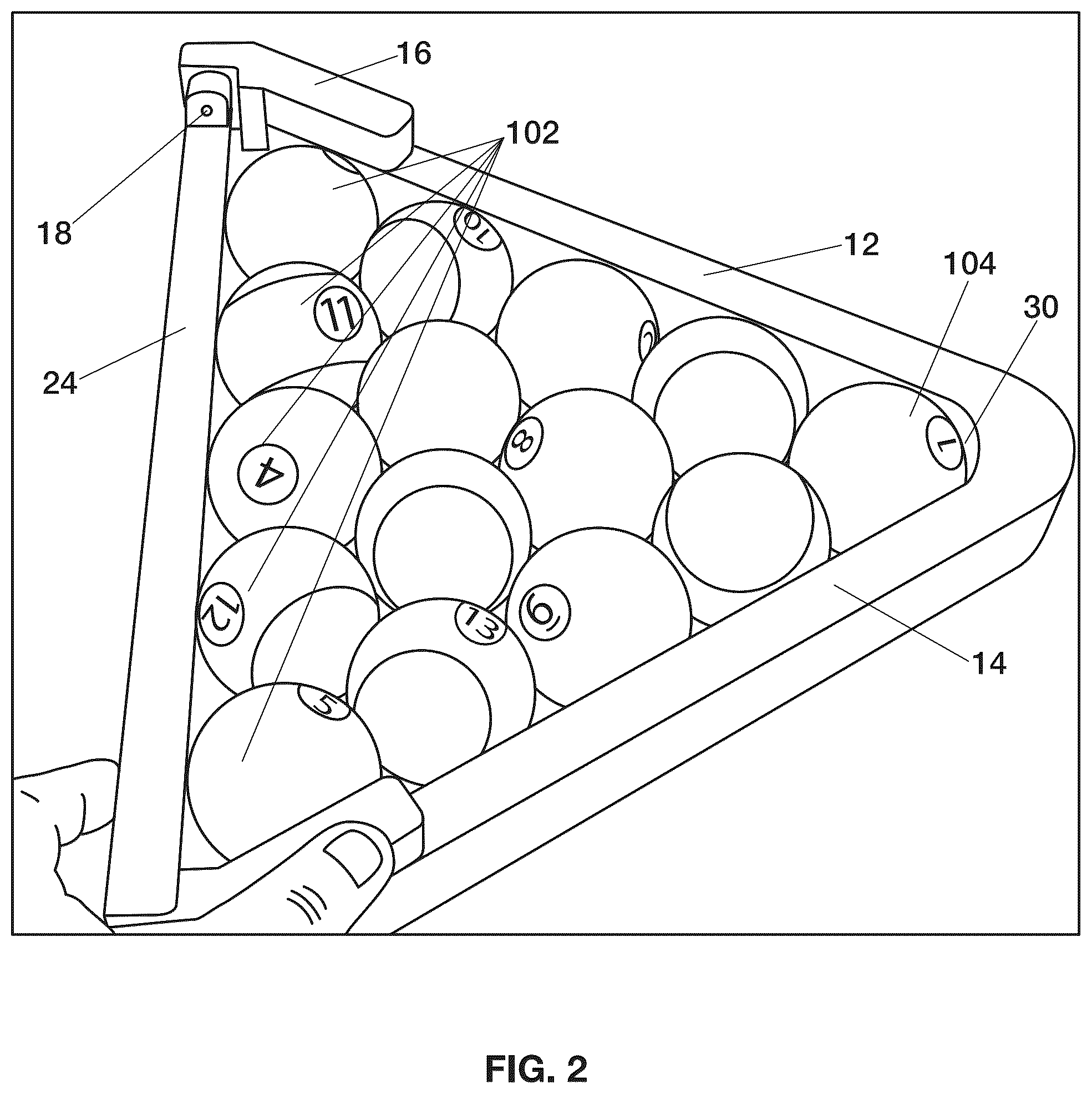 Patent US12311252 Figure 2 – Billiards device and method