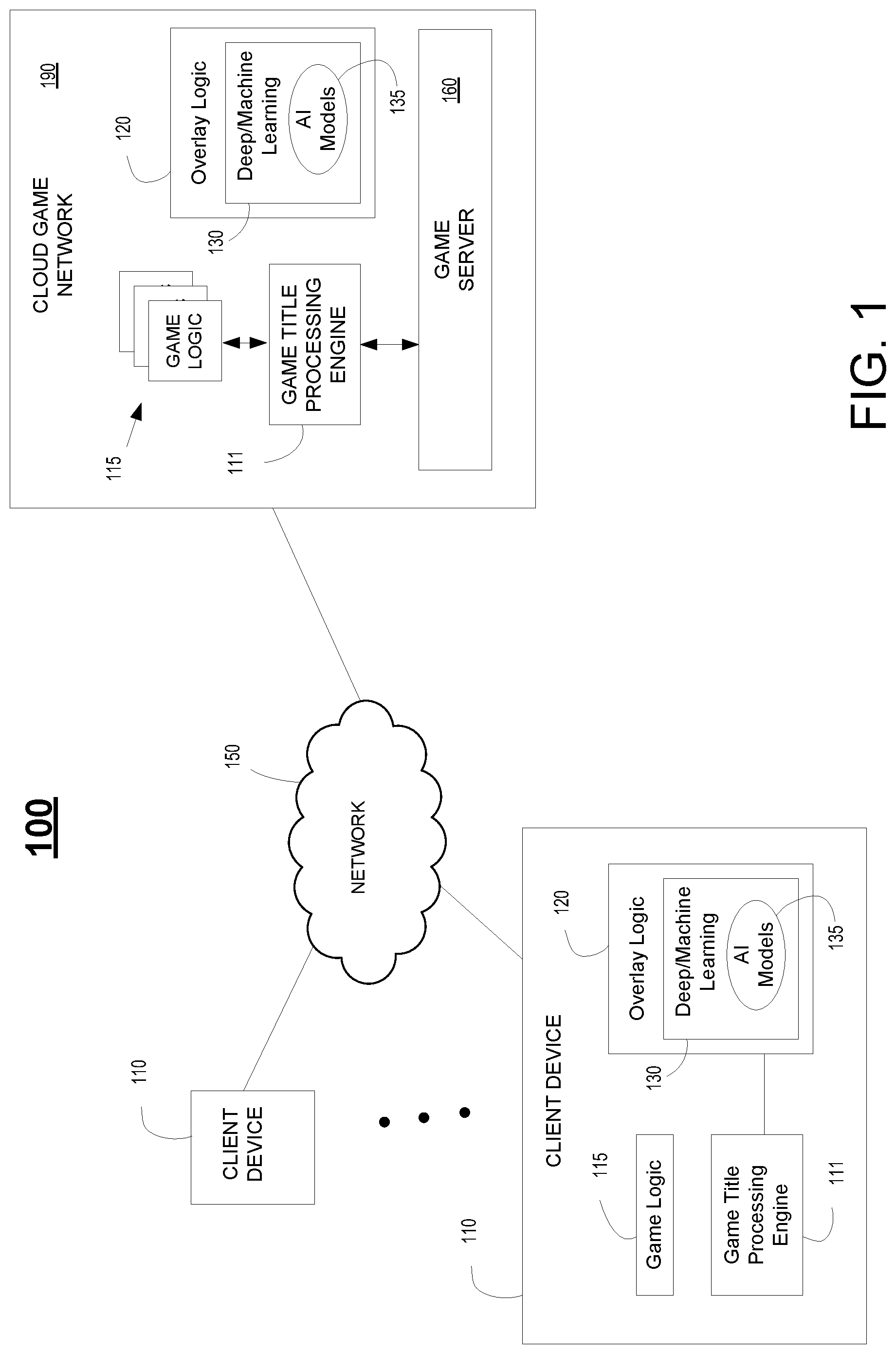 Patent US12311258 Figure 1 – Impaired player accessability with overlay logic providing haptic responses for in-game effects