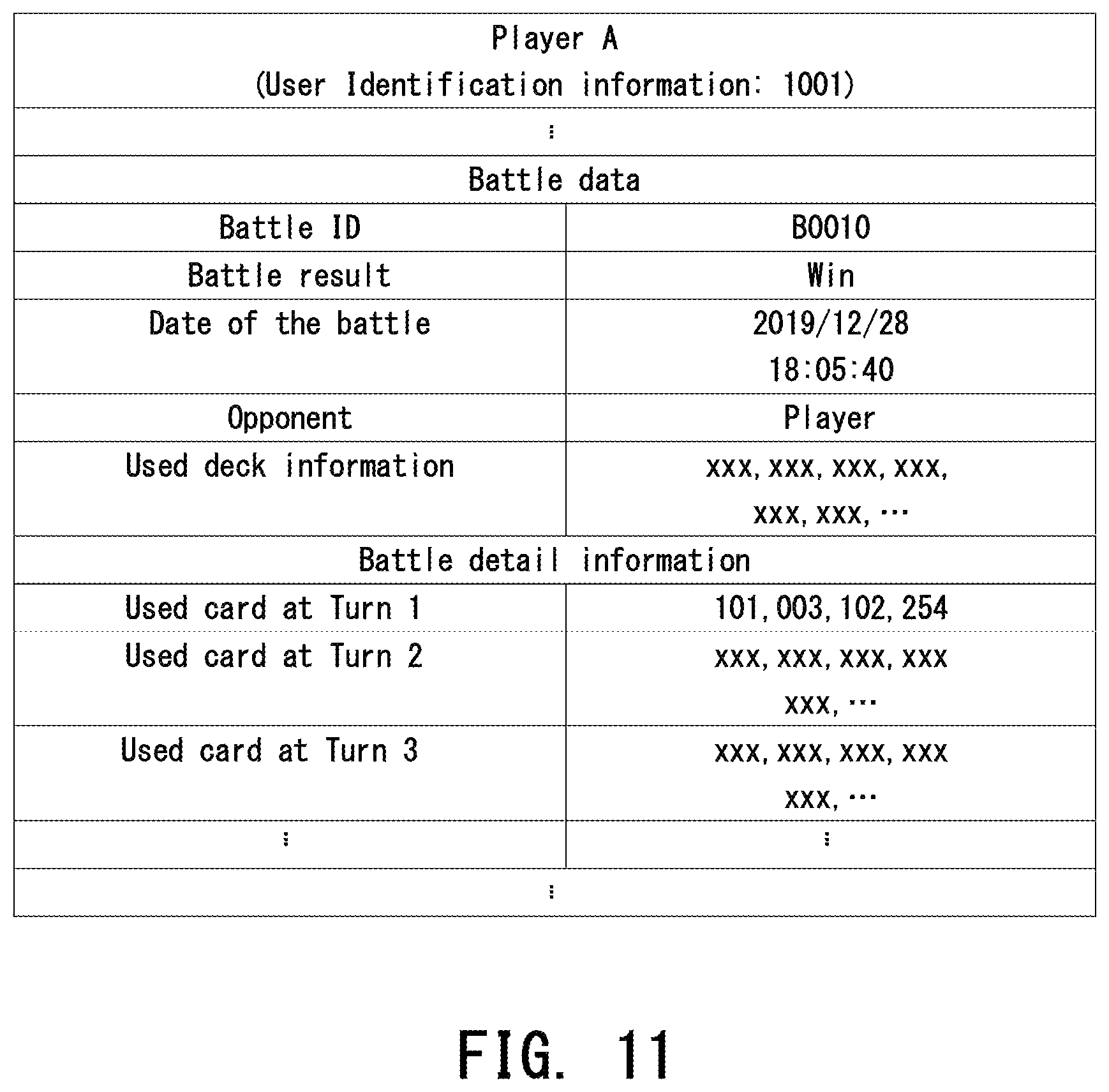 Patent US12311264 Figure 11 – Program, terminal, game system and game management system