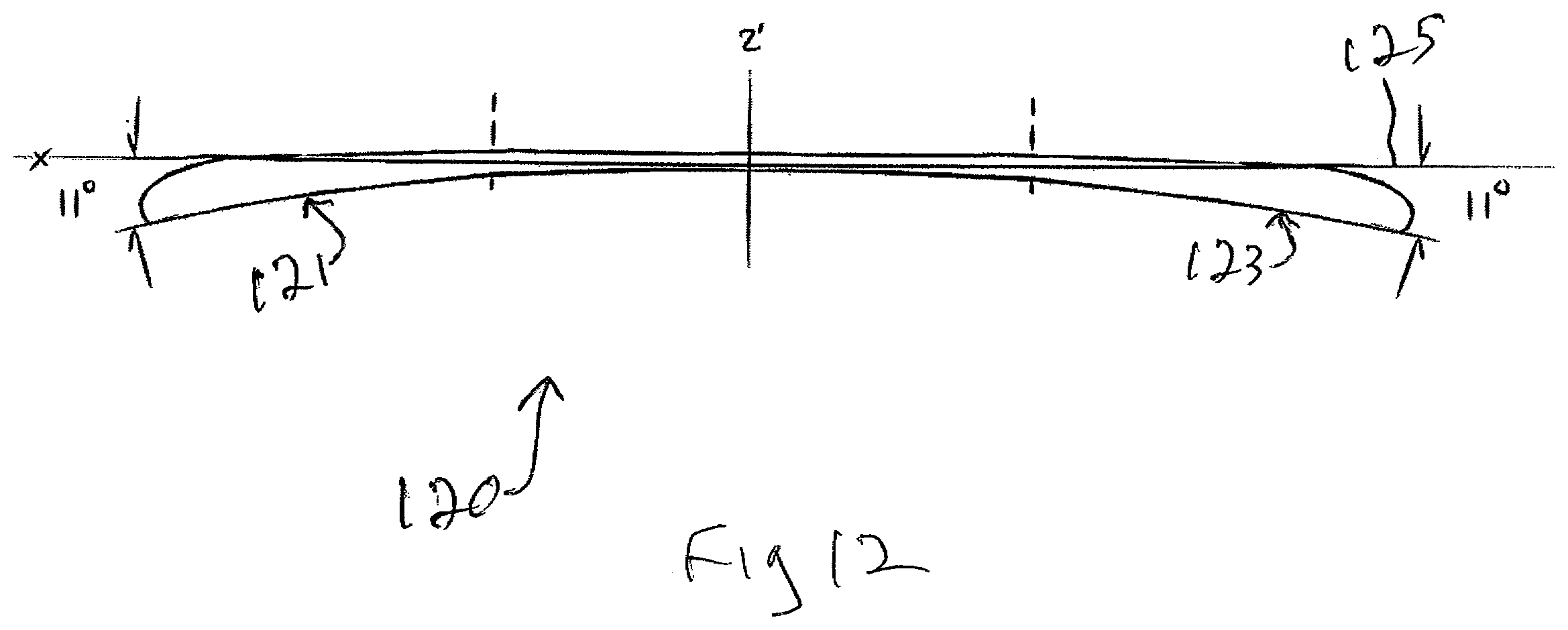 Patent US12311284 Figure 8 – Bi-elliptical flying toy with anhedral bent rings
