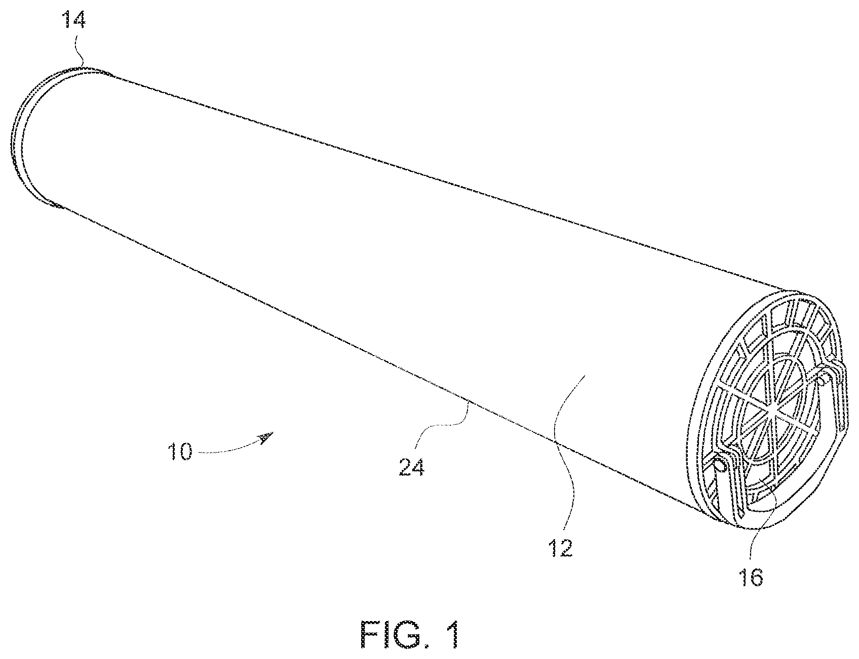 Patent US12311296 Figure 1 – Melt-blown depth filter element and method of making it
