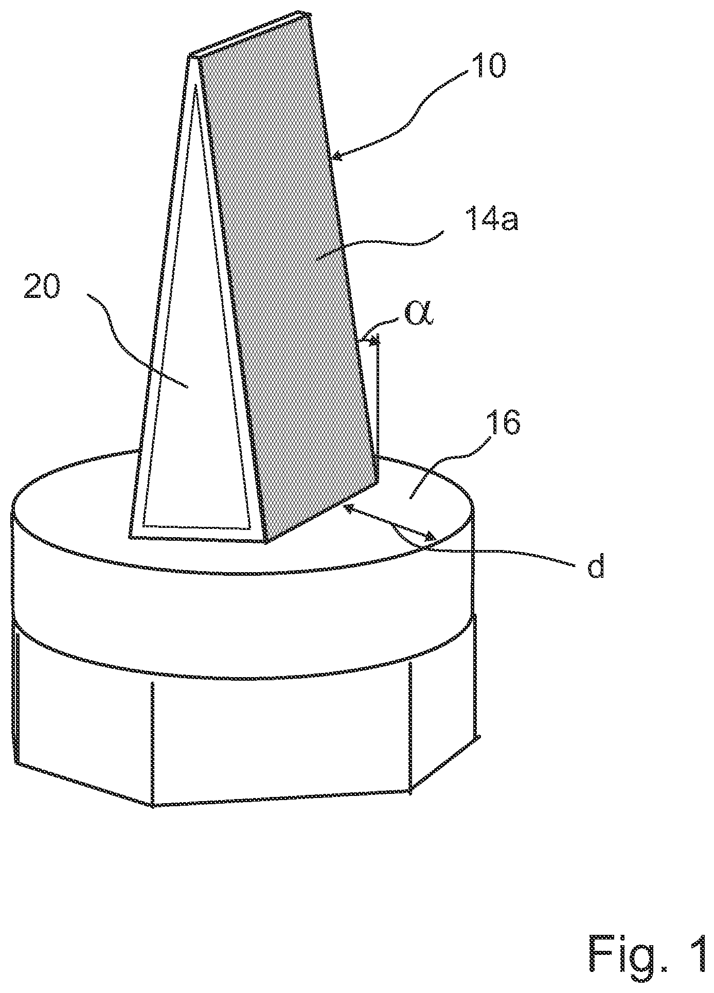 Patent US12311297 Figure 1 – Impactor/separator element and devices comprising an impactor separator/element of this type
