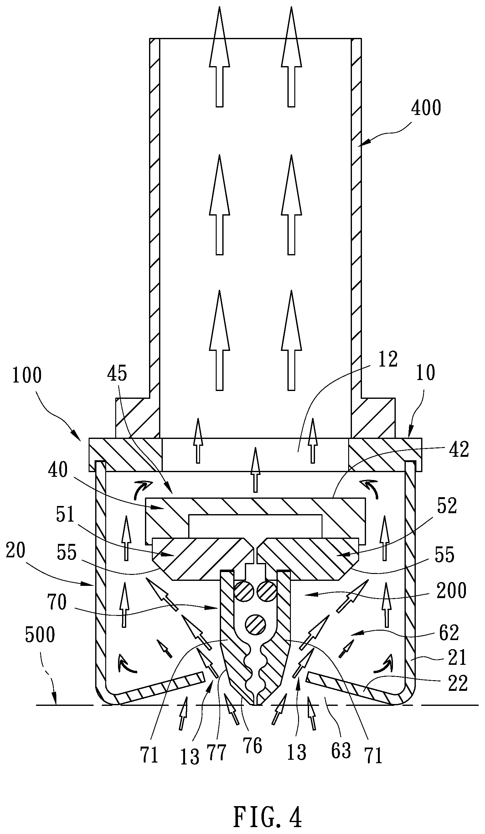 Patent US12311298 Figure 4 – Gas deflector