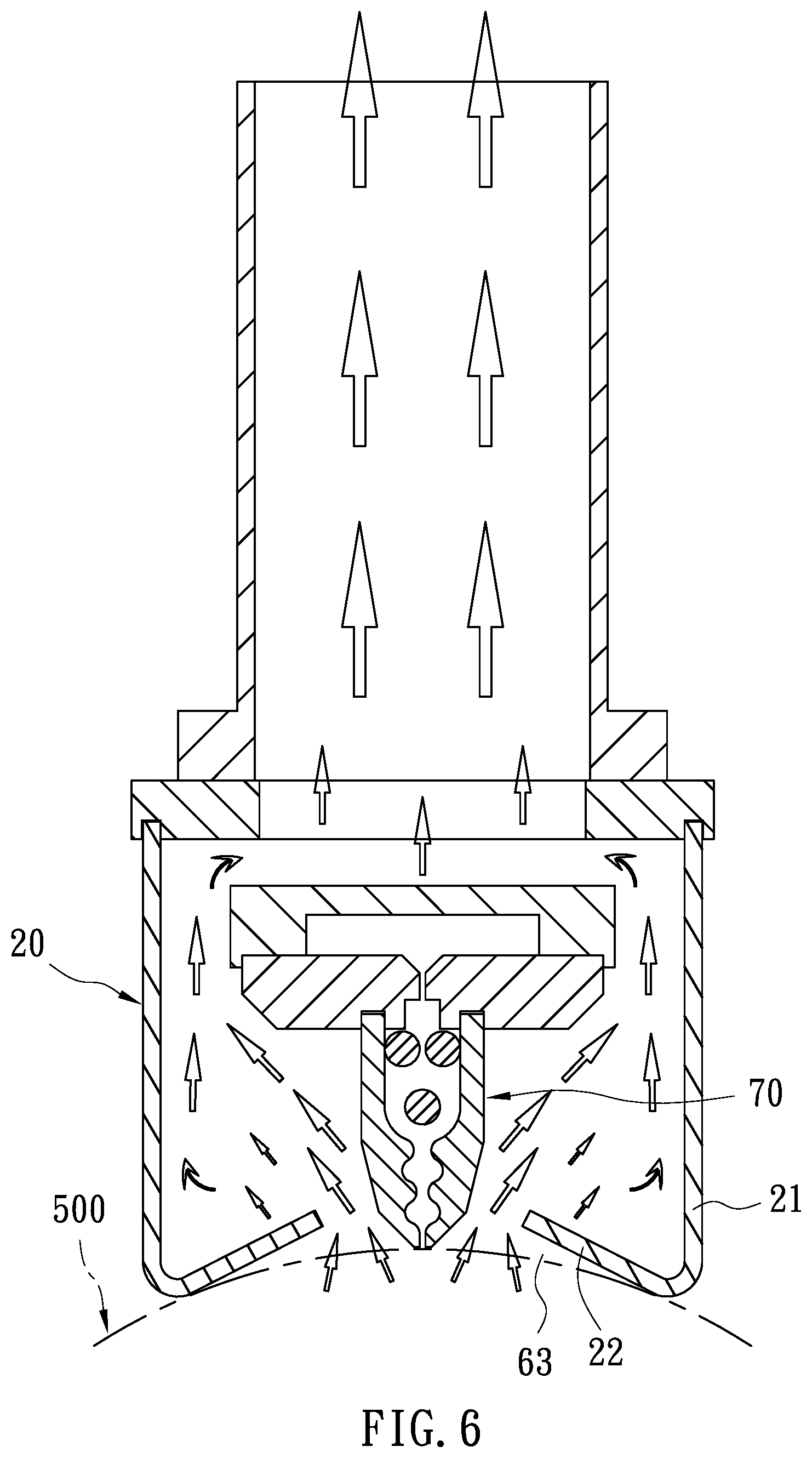 Patent US12311298 Figure 6 – Gas deflector