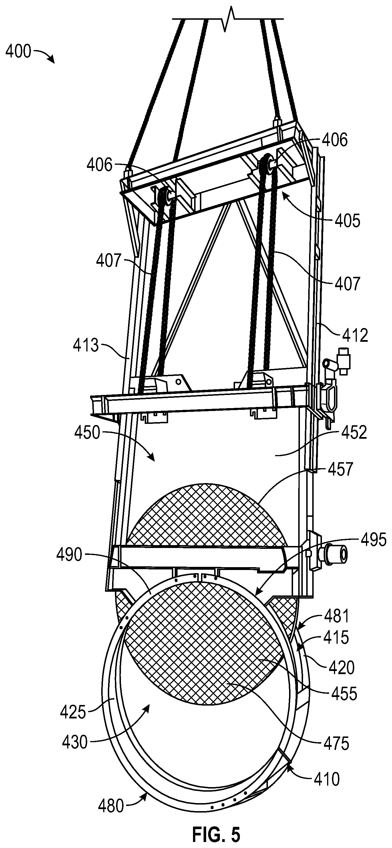 Patent US12311305 Figure 4 – Removable flue gas strainer and associated methods