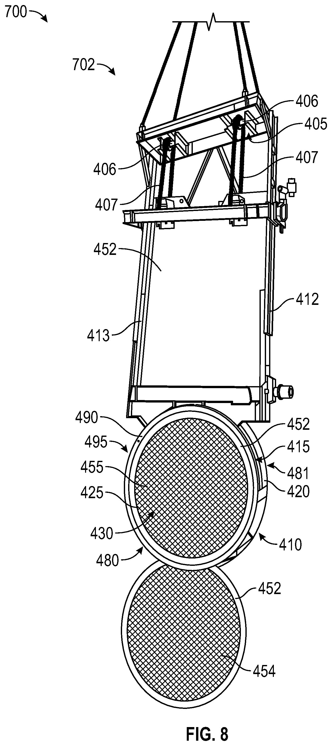 Patent US12311305 Figure 7 – Removable flue gas strainer and associated methods