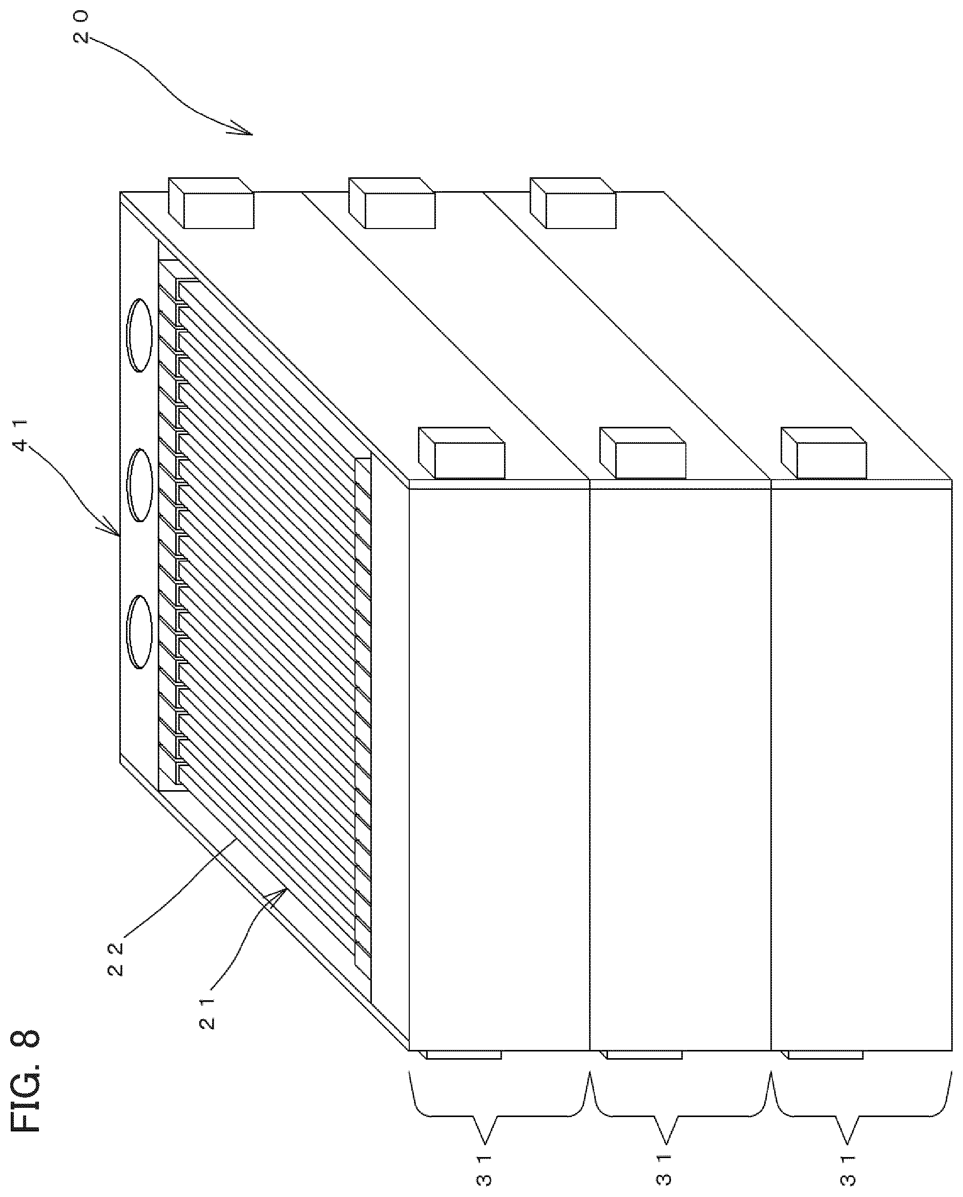Patent US12311319 Figure 8 – Filtration membrane unit, holder holding same, filtration system including filtration membrane unit and holder, and filtration treatment apparatus including plurality of filtration systems