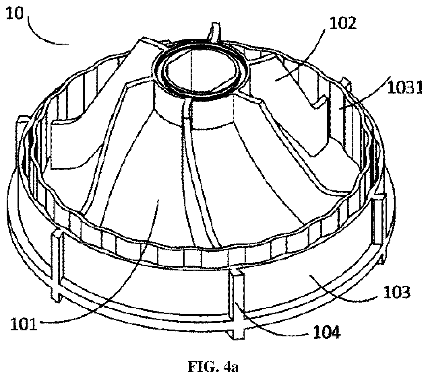 Patent US12311325 Figure 6 – Impeller assembly for dispersing solid in liquid utilizing curved baffle plate and solid-liquid mixing device using impeller assembly