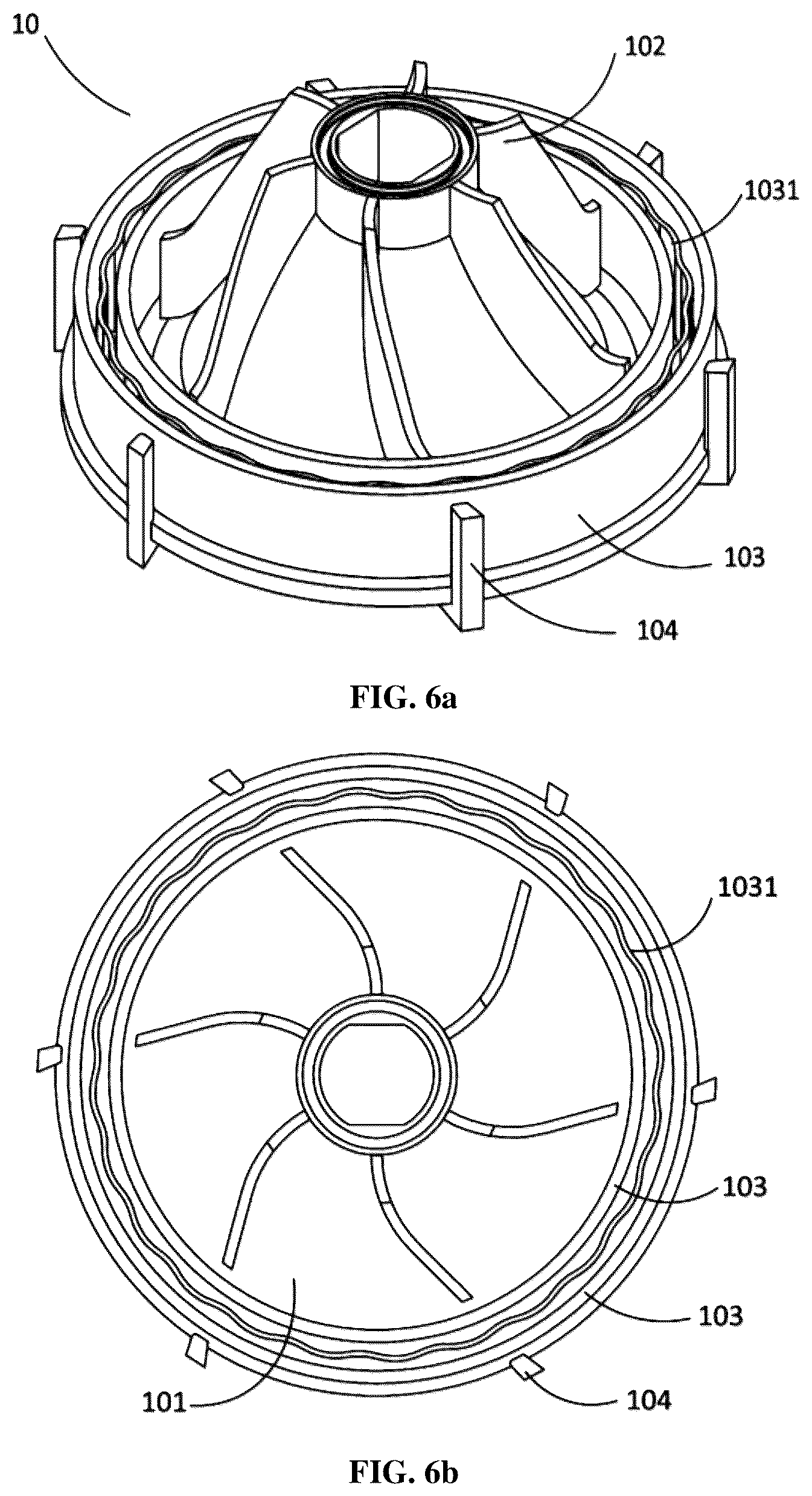 Patent US12311325 Figure 10 – Impeller assembly for dispersing solid in liquid utilizing curved baffle plate and solid-liquid mixing device using impeller assembly