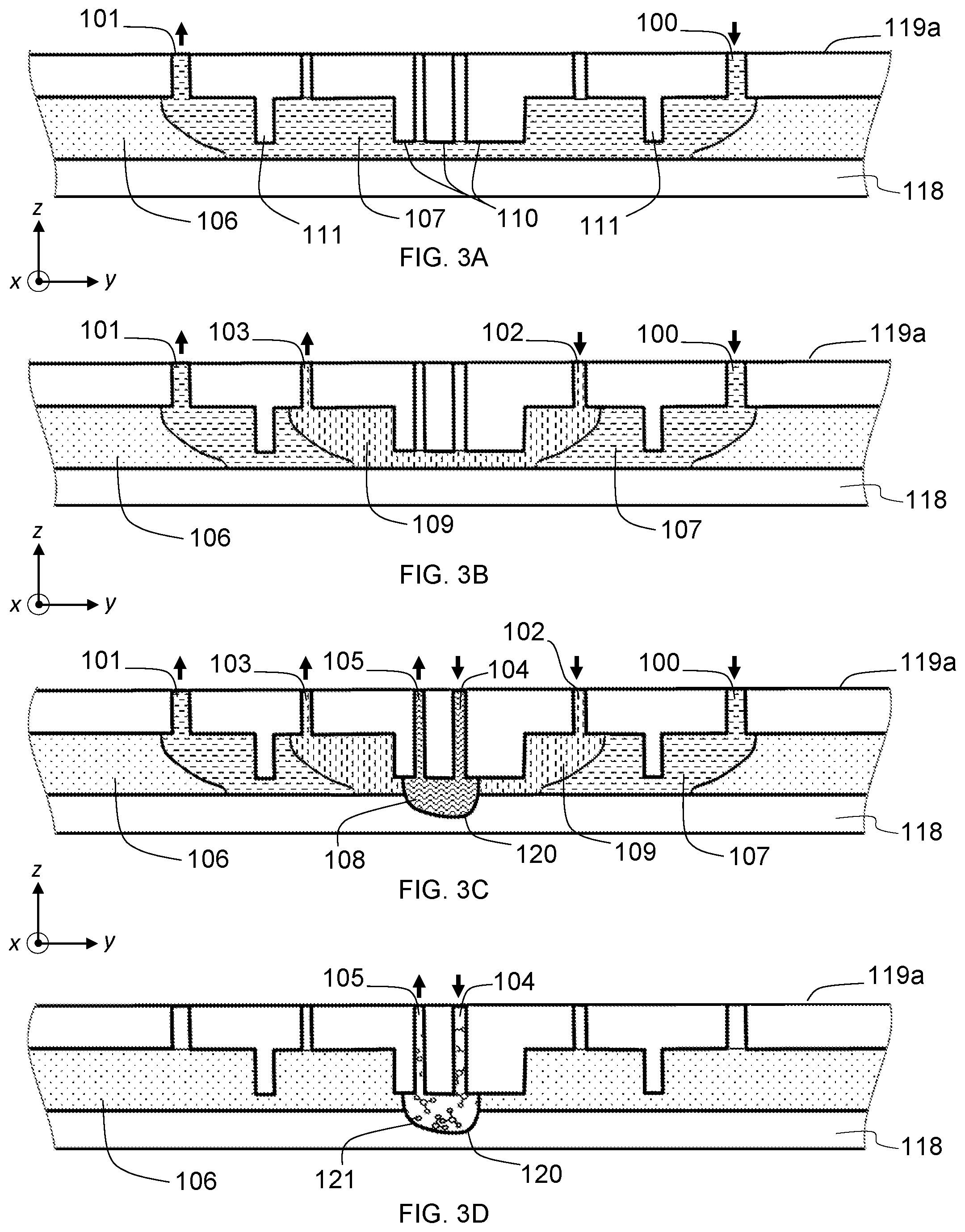 Patent US12311360 Figure 3 – Subtractive microfabrication and functionalization of substrates by hydrodynamic flow confinements